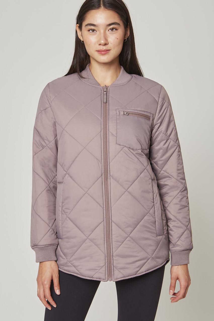 Acclimate Reversible Sorona® Insulated Quilted Bomber Jacket