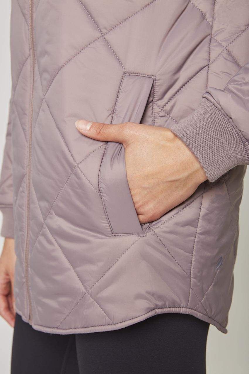 Acclimate Reversible Sorona® Insulated Quilted Bomber Jacket