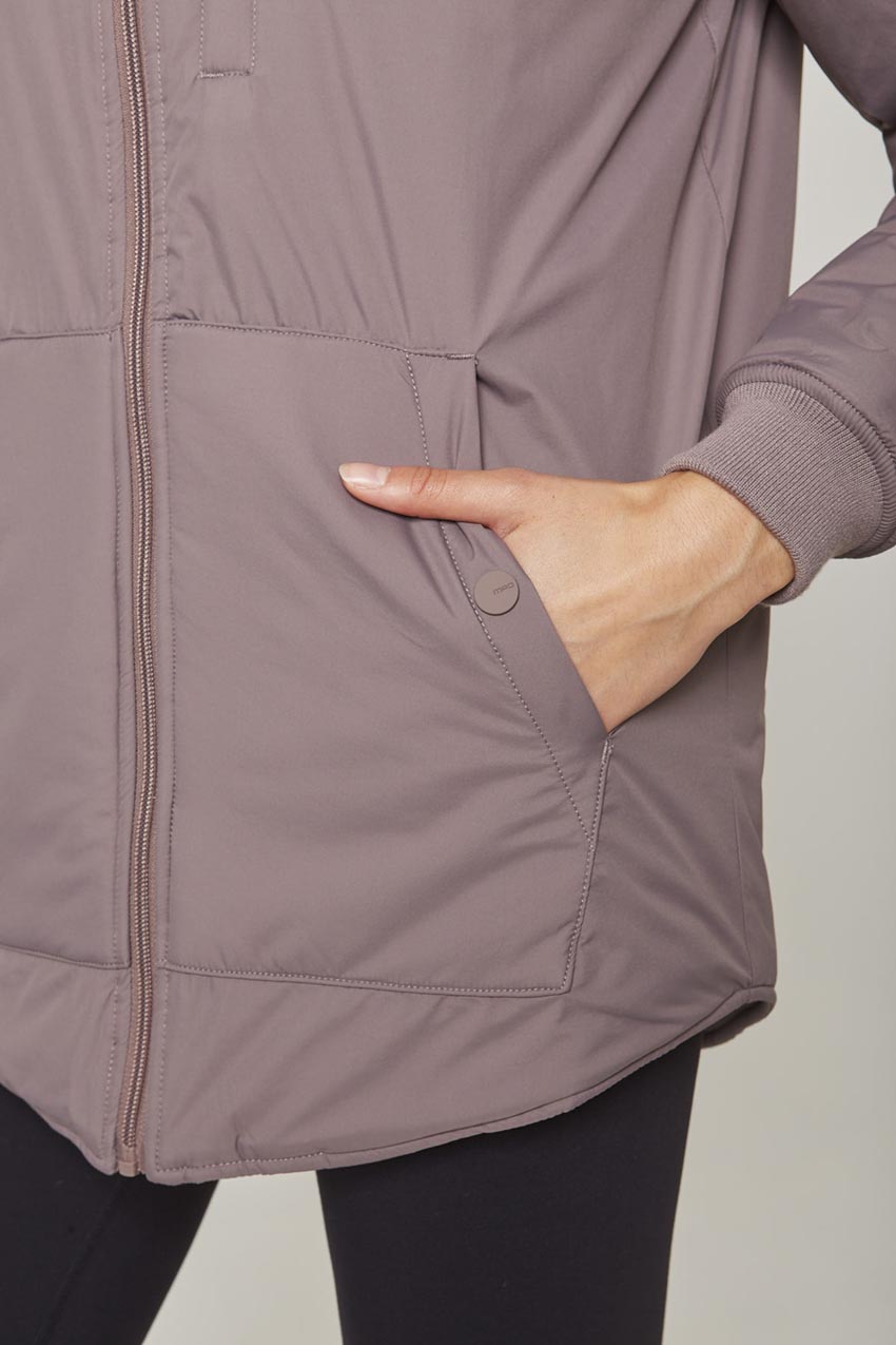 Acclimate Reversible Sorona® Insulated Quilted Bomber Jacket