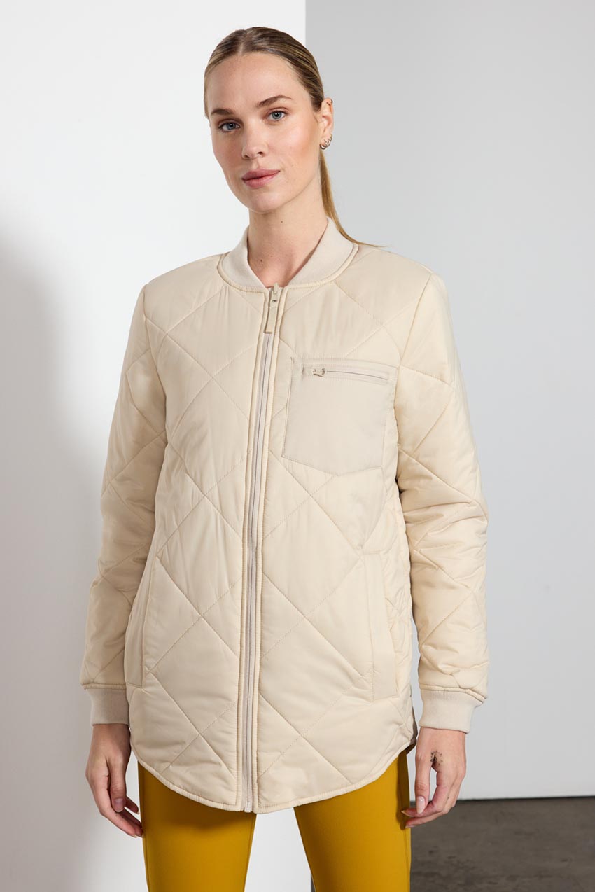 Acclimate Reversible Sorona® Insulated Quilted Bomber Jacket