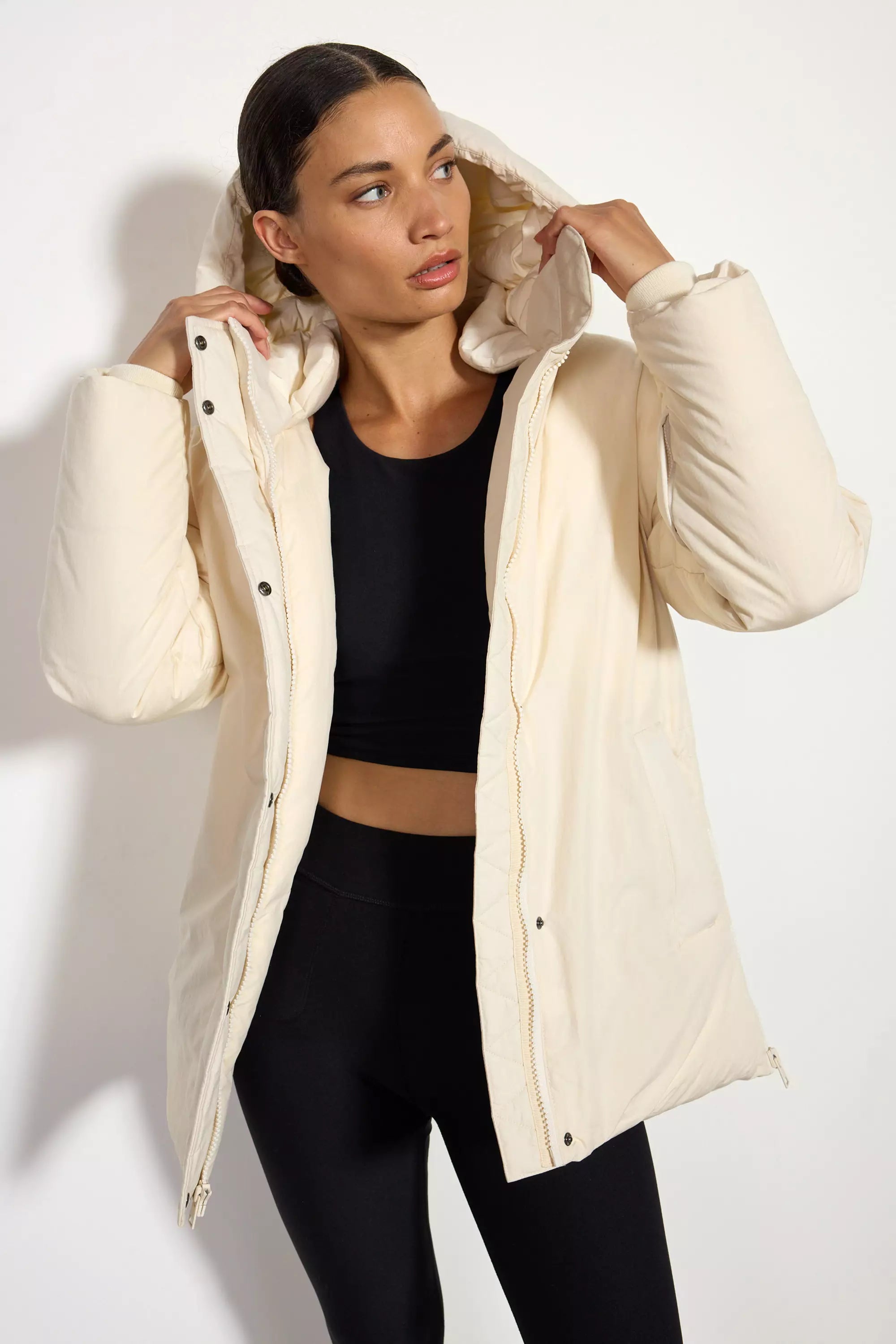 RDS Down Hip-Length Puffer - Winter White