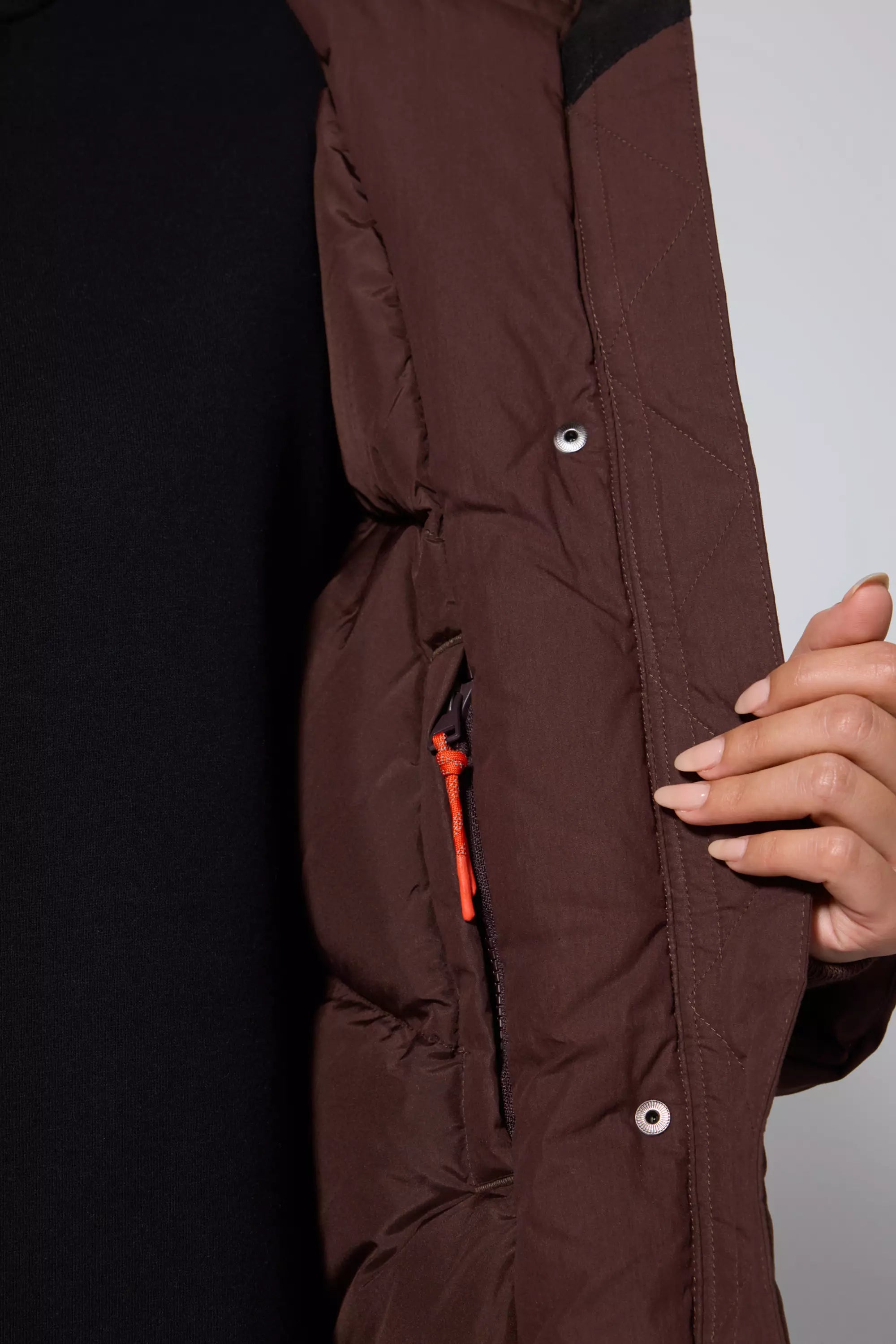 RDS Down Midi Puffer - Chocolate Brown