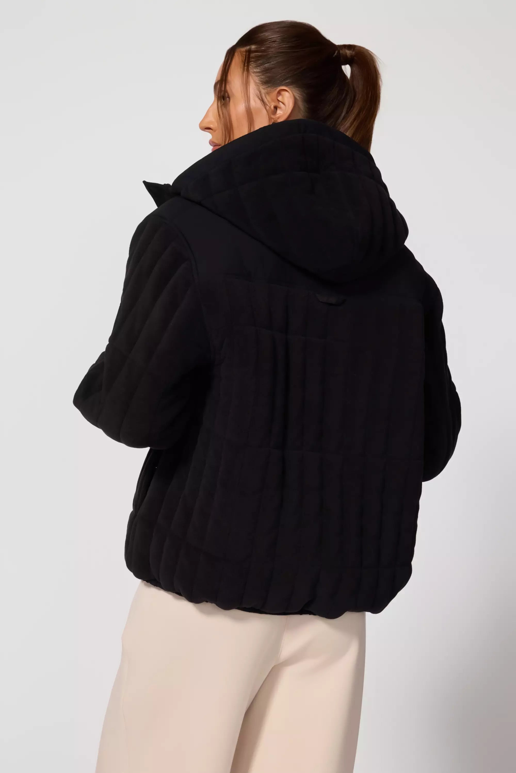 Plush Quilted Jacket - Black