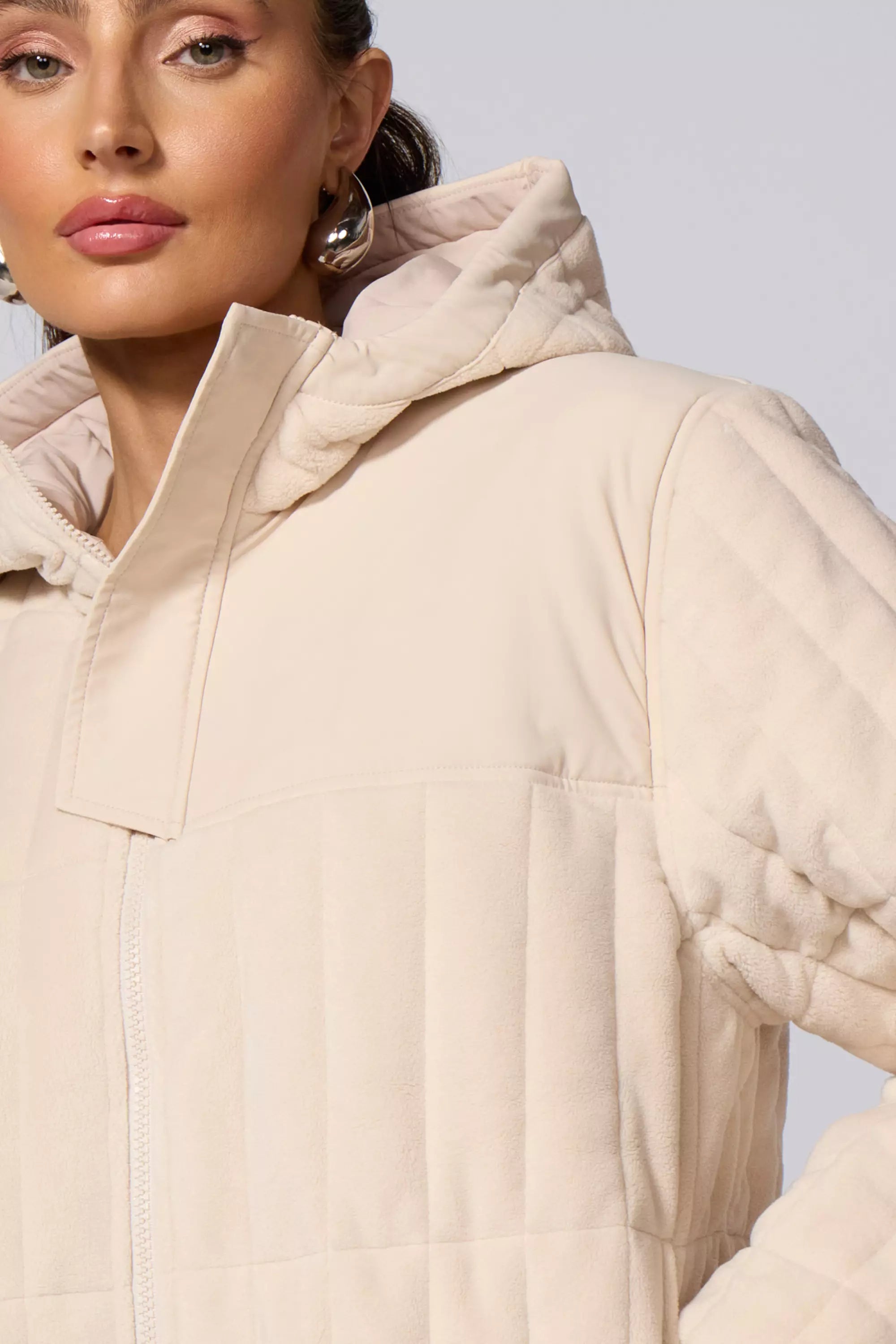 Plush Quilted Jacket - Stone