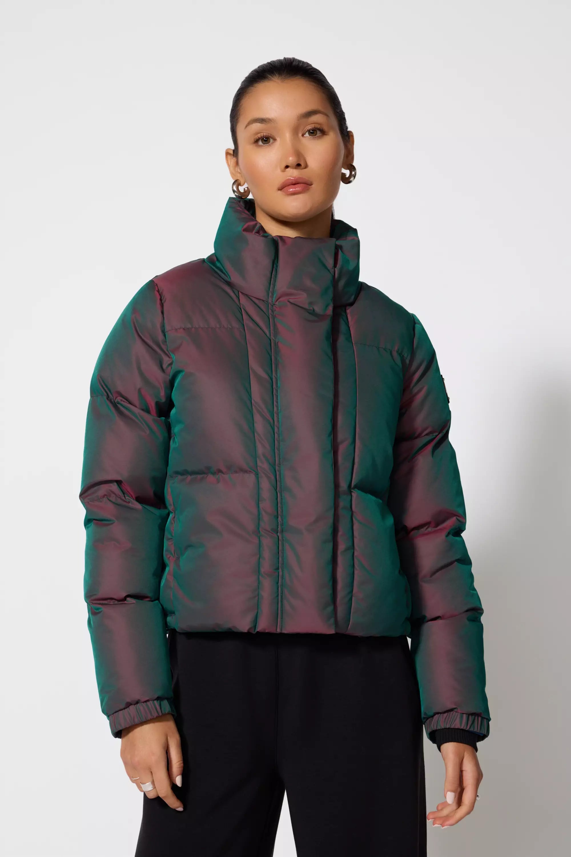 Aurora Cropped Puffer - Northern Lights