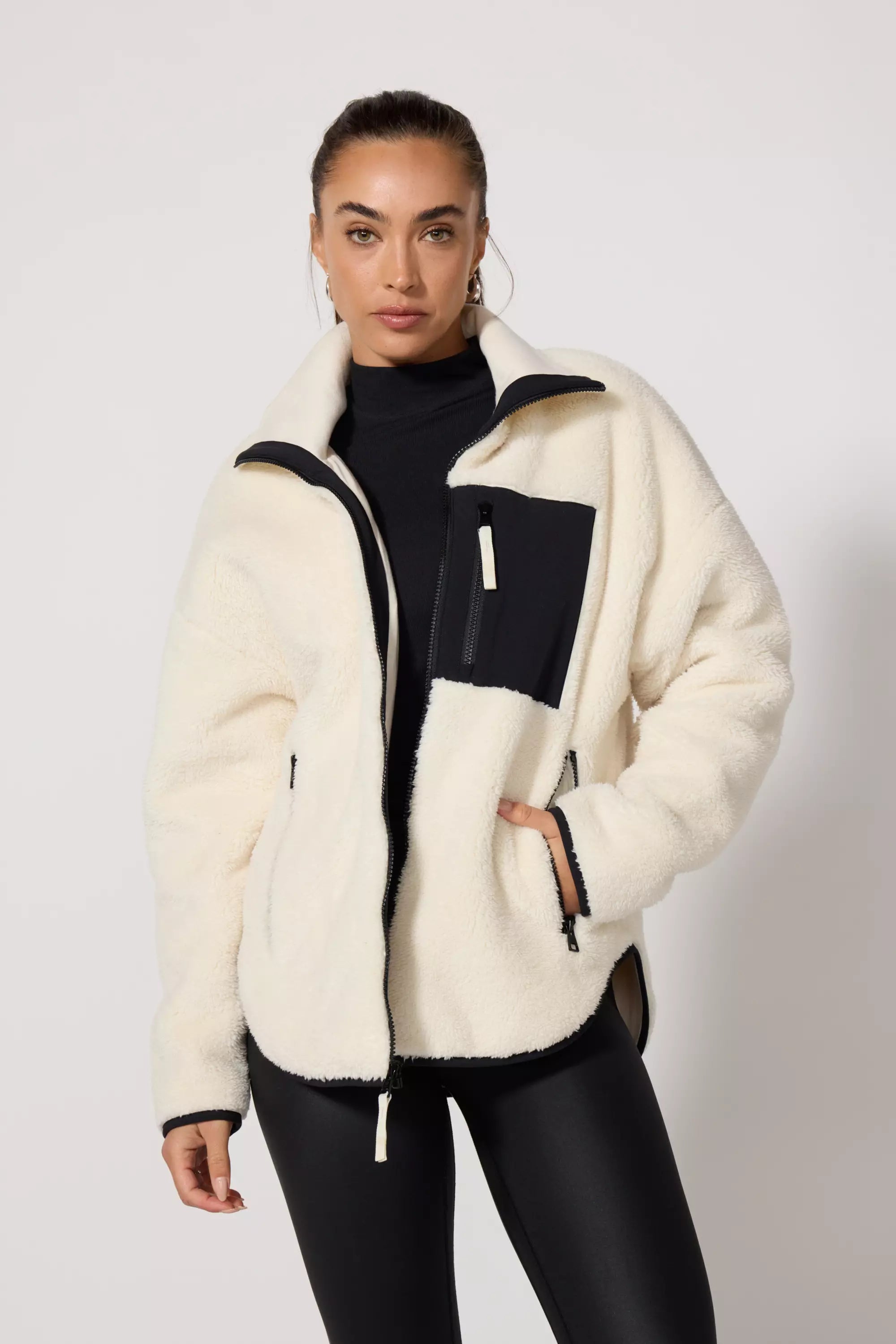 Veste sherpa - bouleau