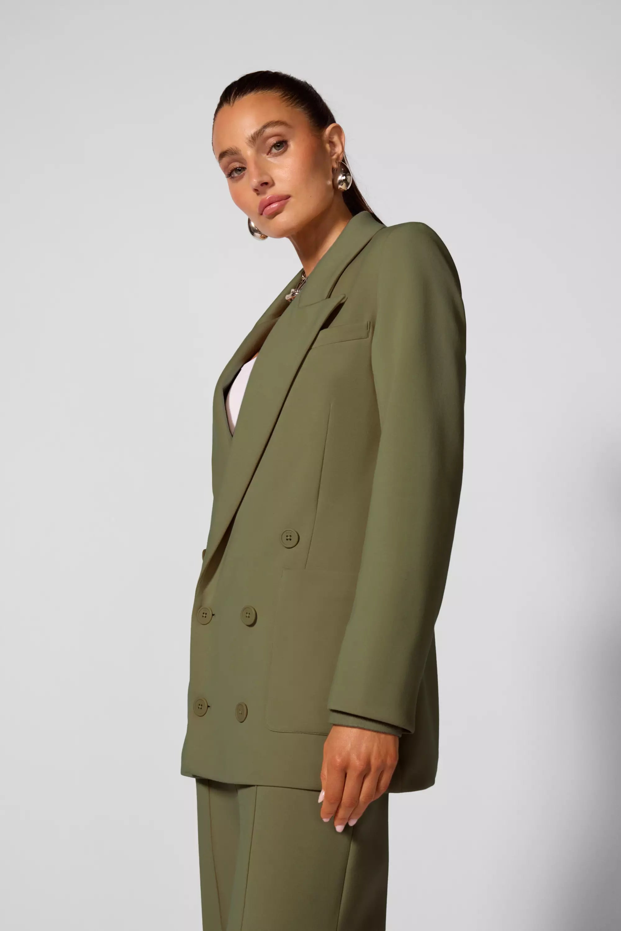 Double Breasted Blazer - Ivy Green