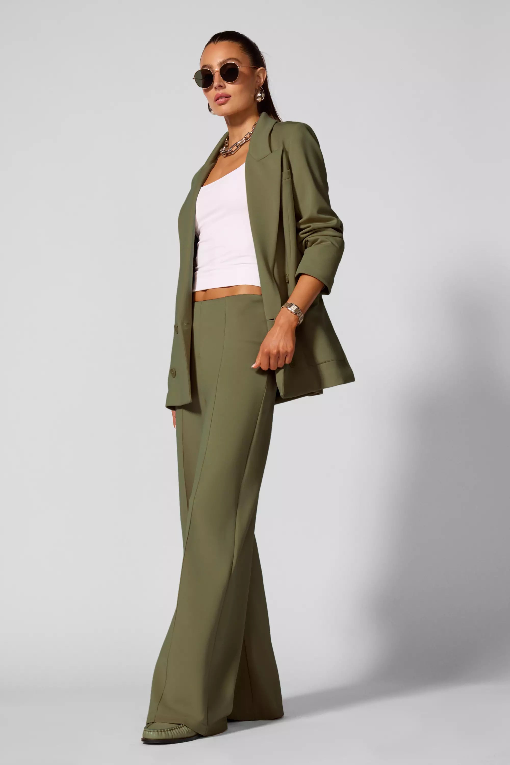 Double Breasted Blazer - Ivy Green