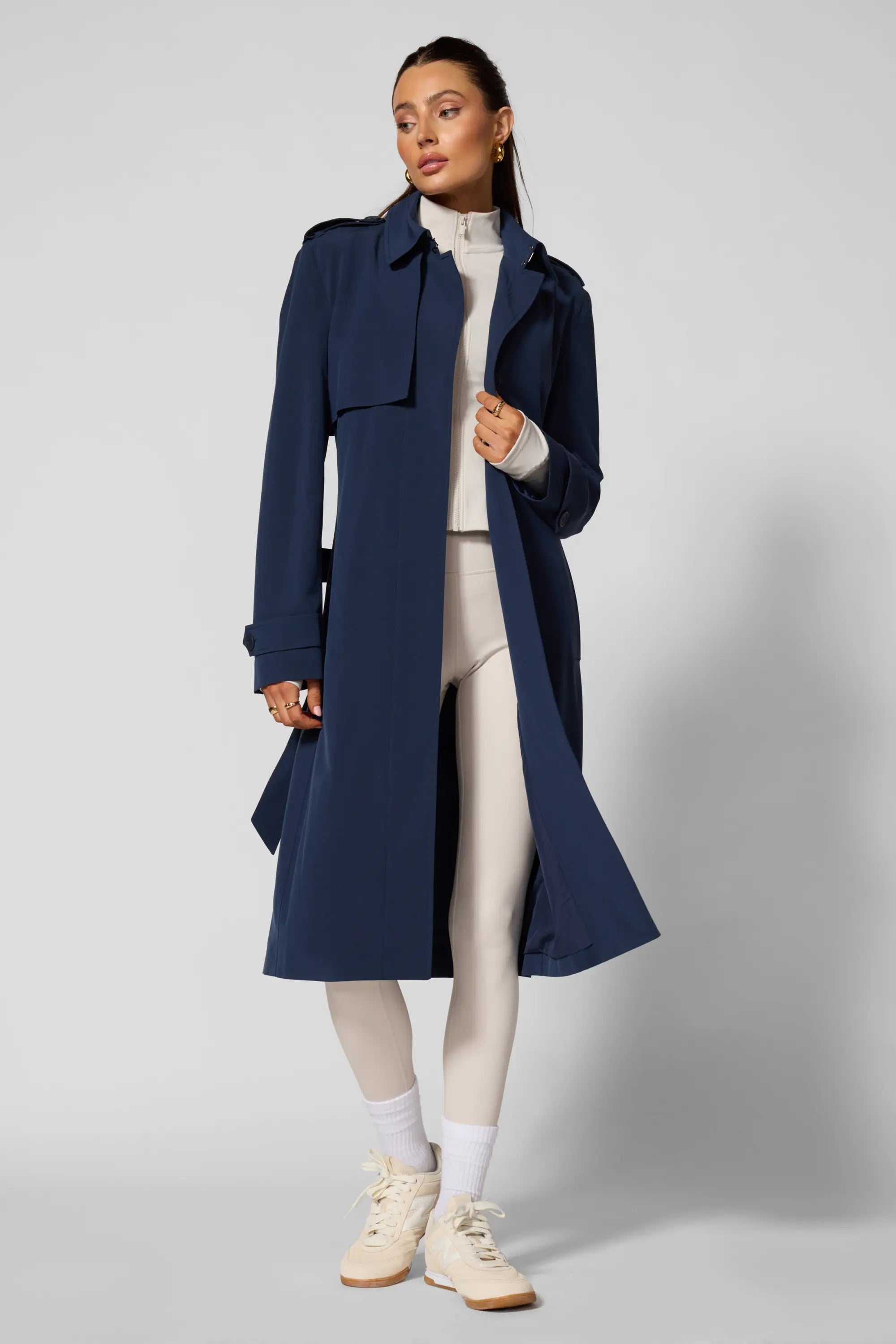 Ripstop Trench Coat - Navy Blazer