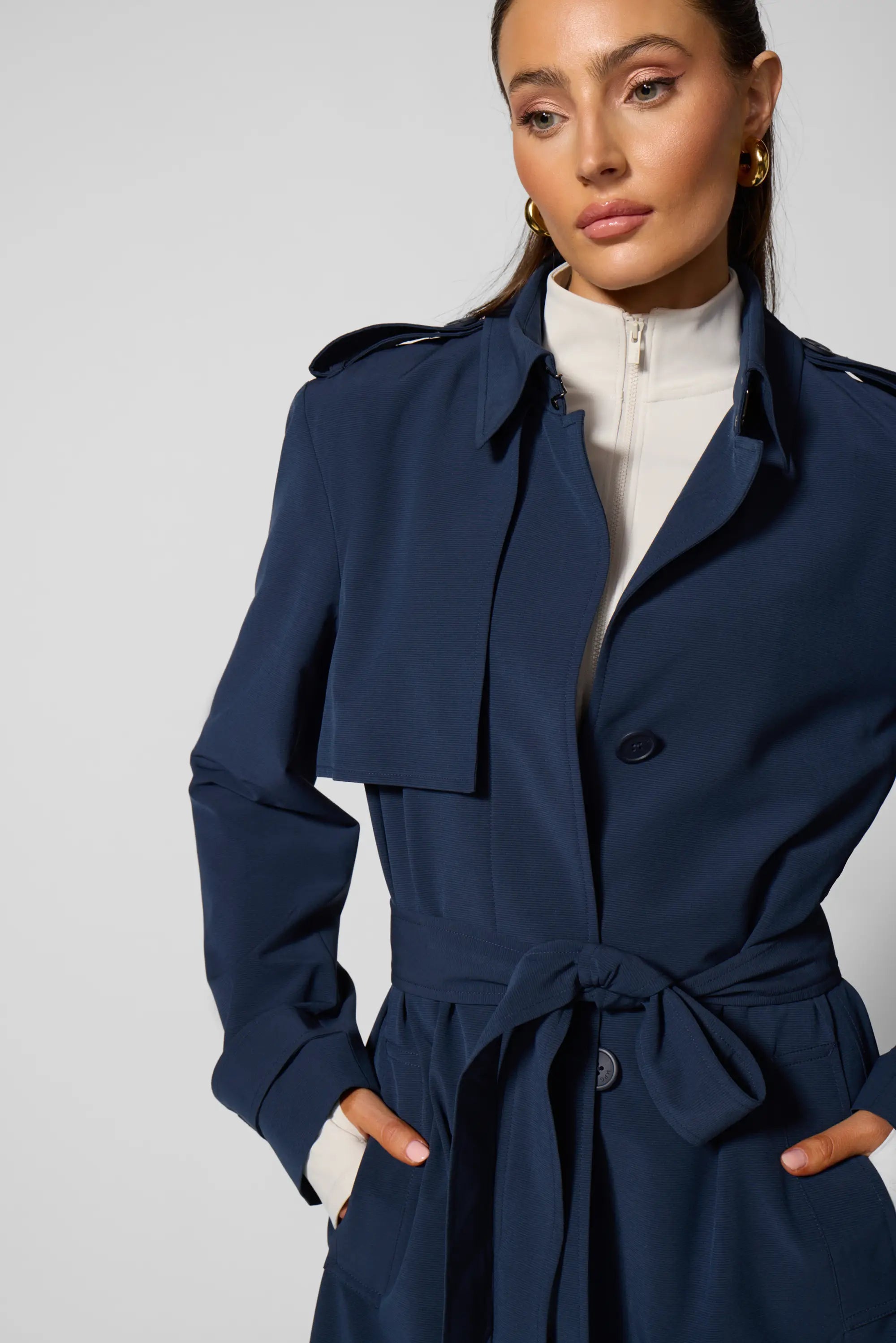 Ripstop Trench Coat - Navy Blazer