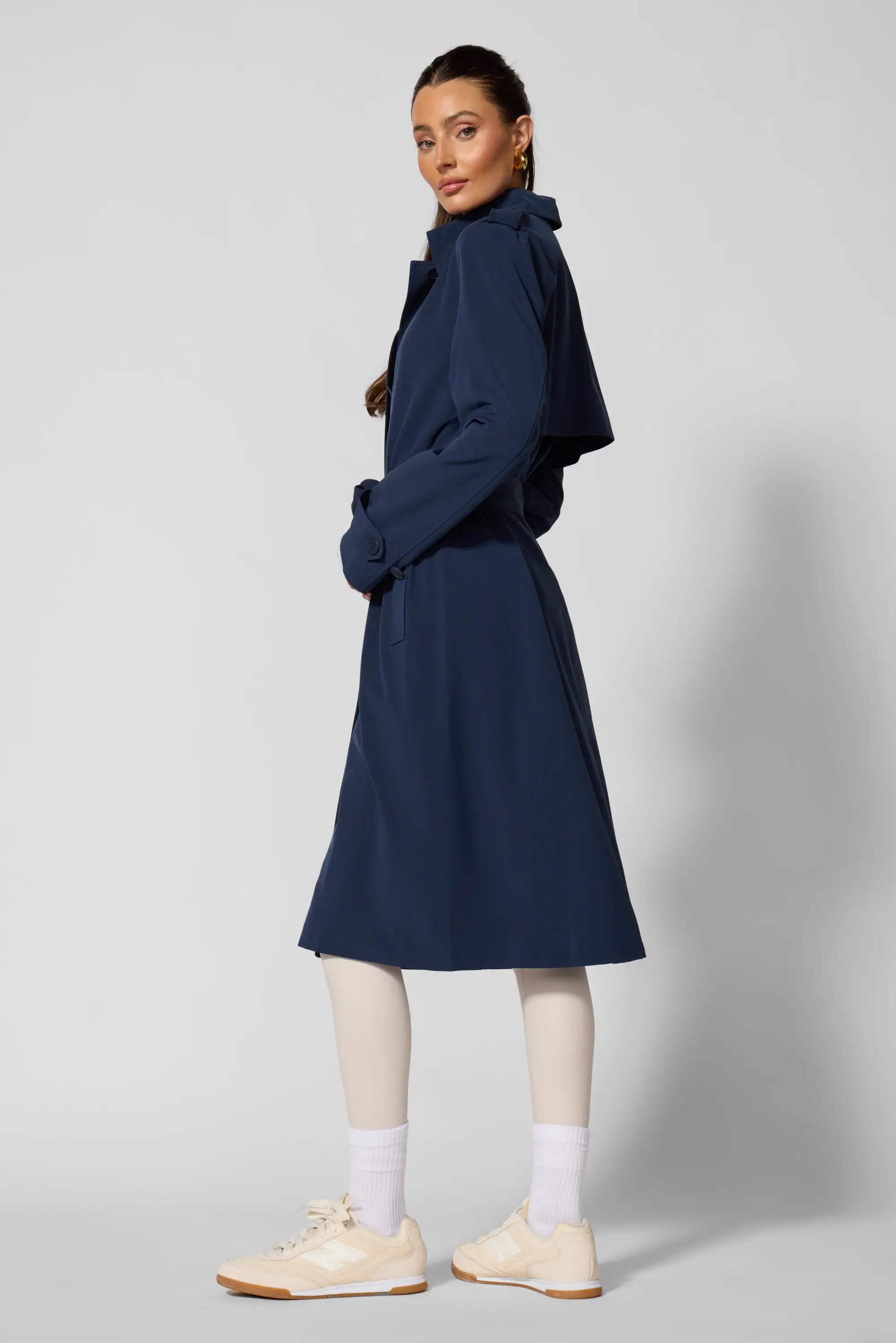 Ripstop Trench Coat - Navy Blazer