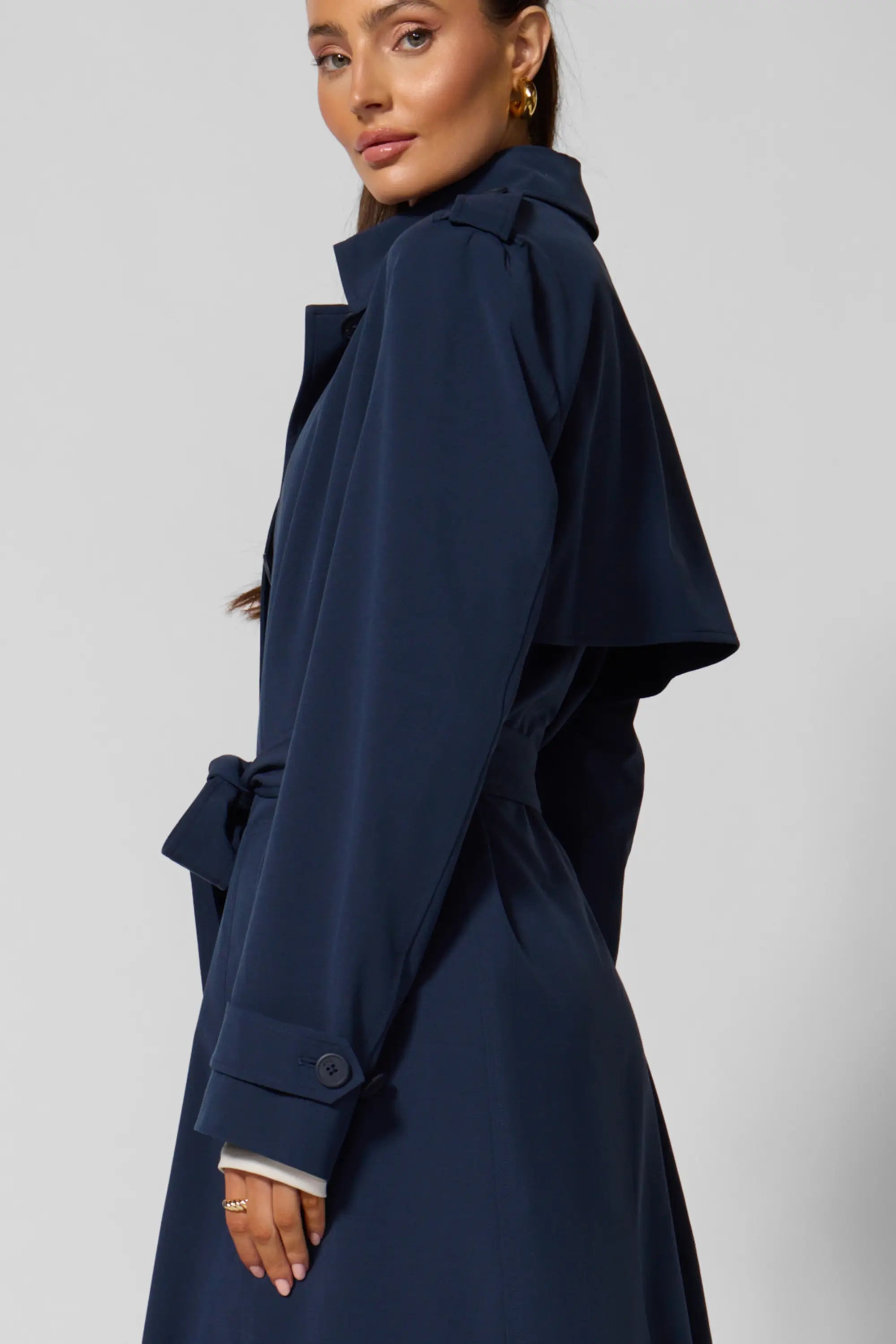 Ripstop Trench Coat - Navy Blazer