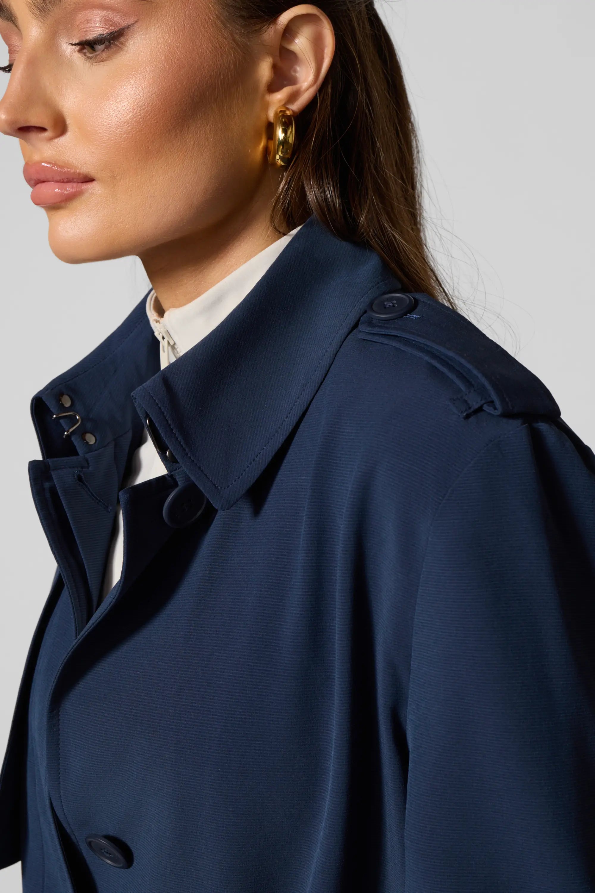 Ripstop Trench Coat - Navy Blazer