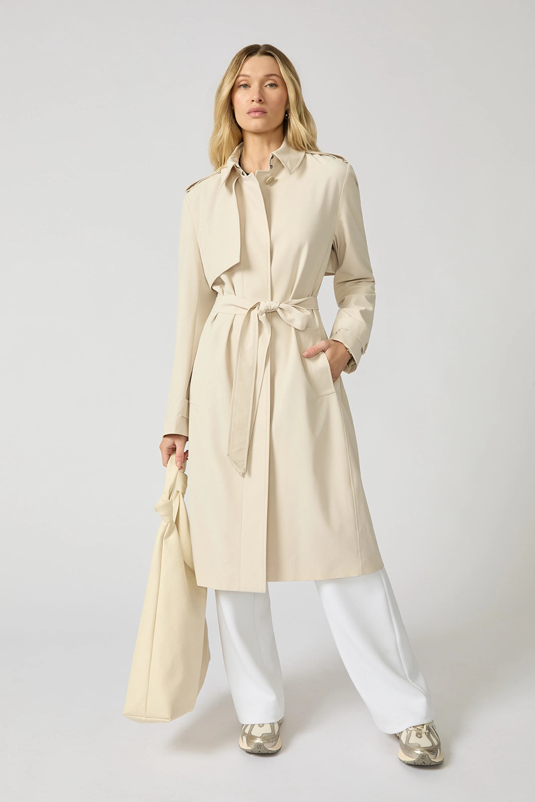 Ripstop Trench Coat - Moonbeam