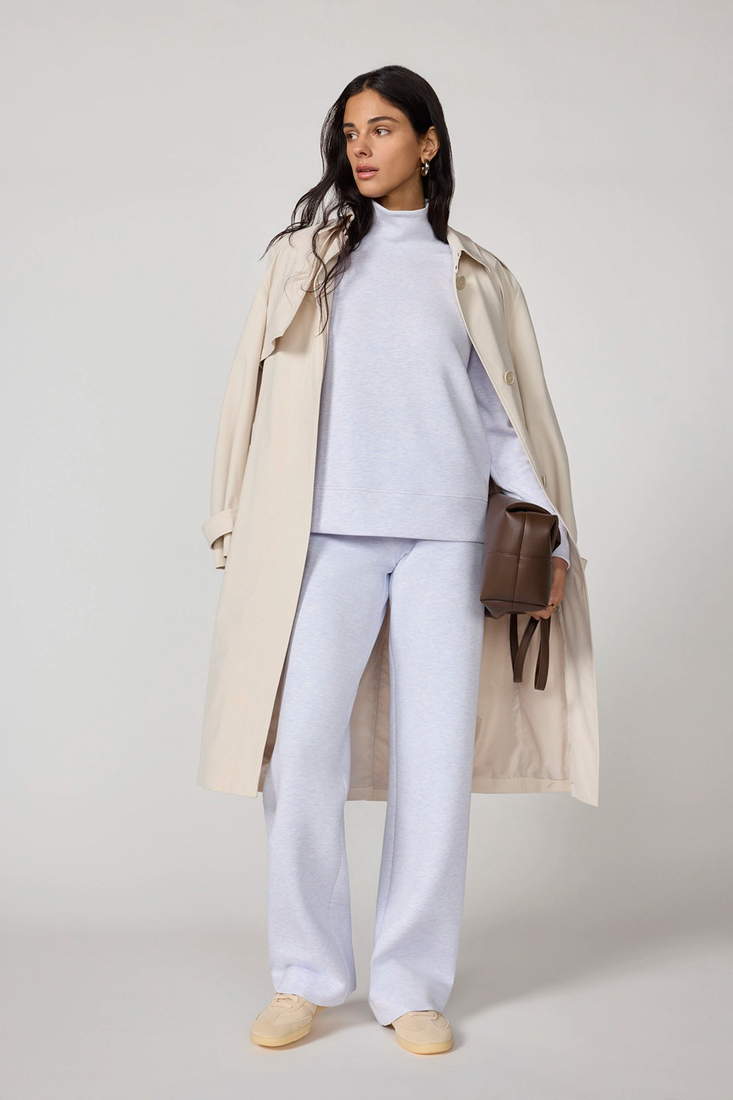 Ripstop Trench Coat - Moonbeam