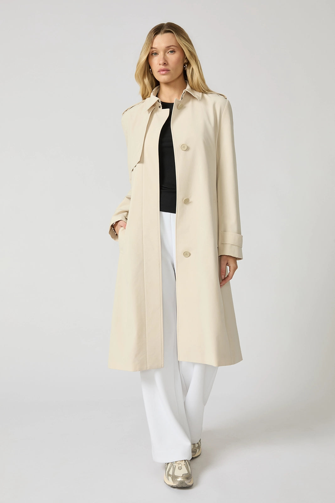 Ripstop Trench Coat - Moonbeam