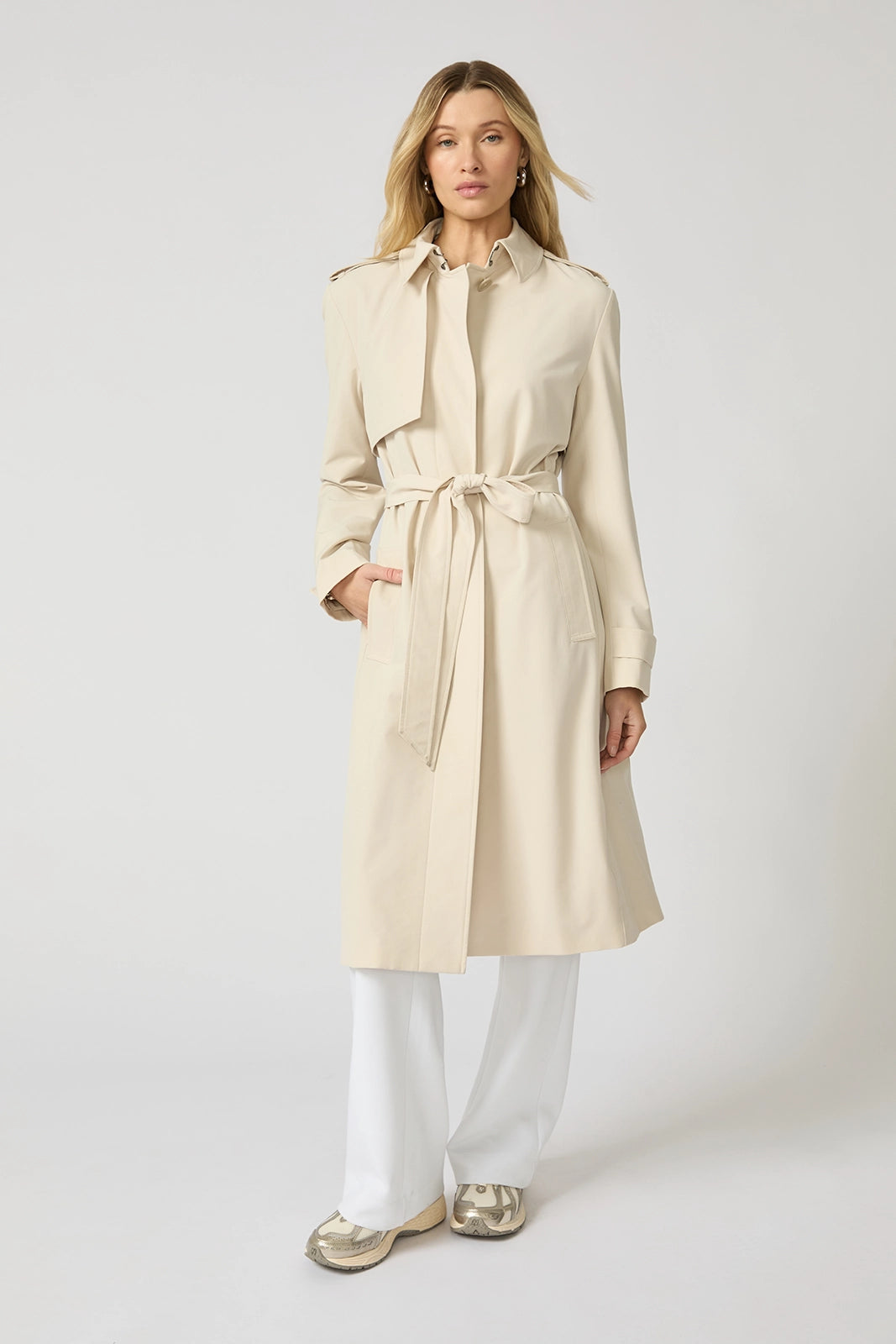 Ripstop Trench Coat - Moonbeam