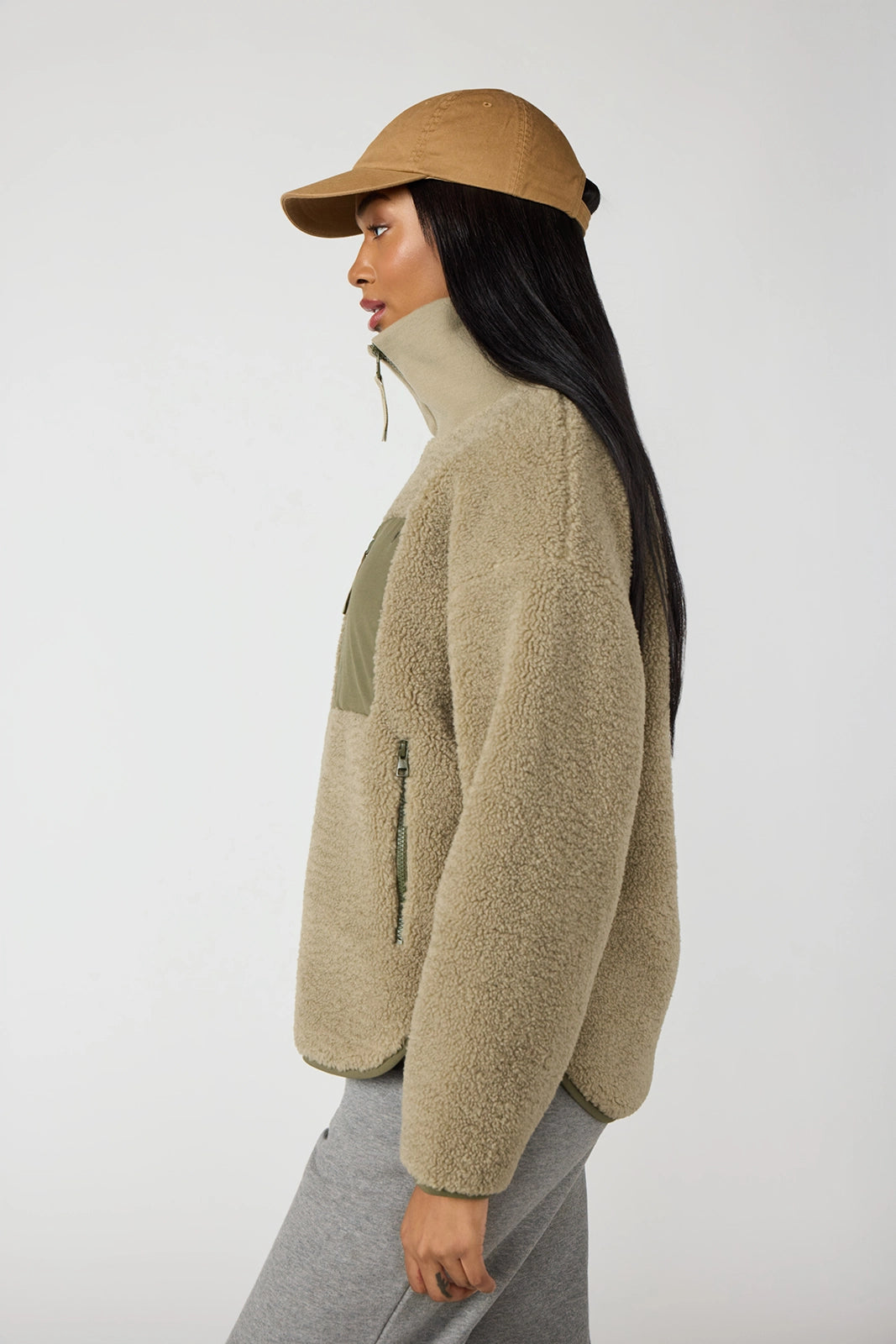 Berber Colour Block Jacket - Silver Sage