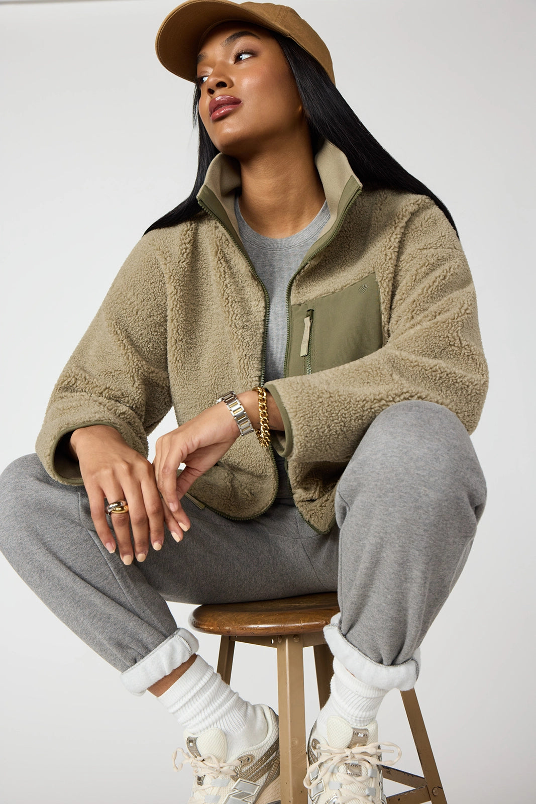Berber Block Jacket Sage