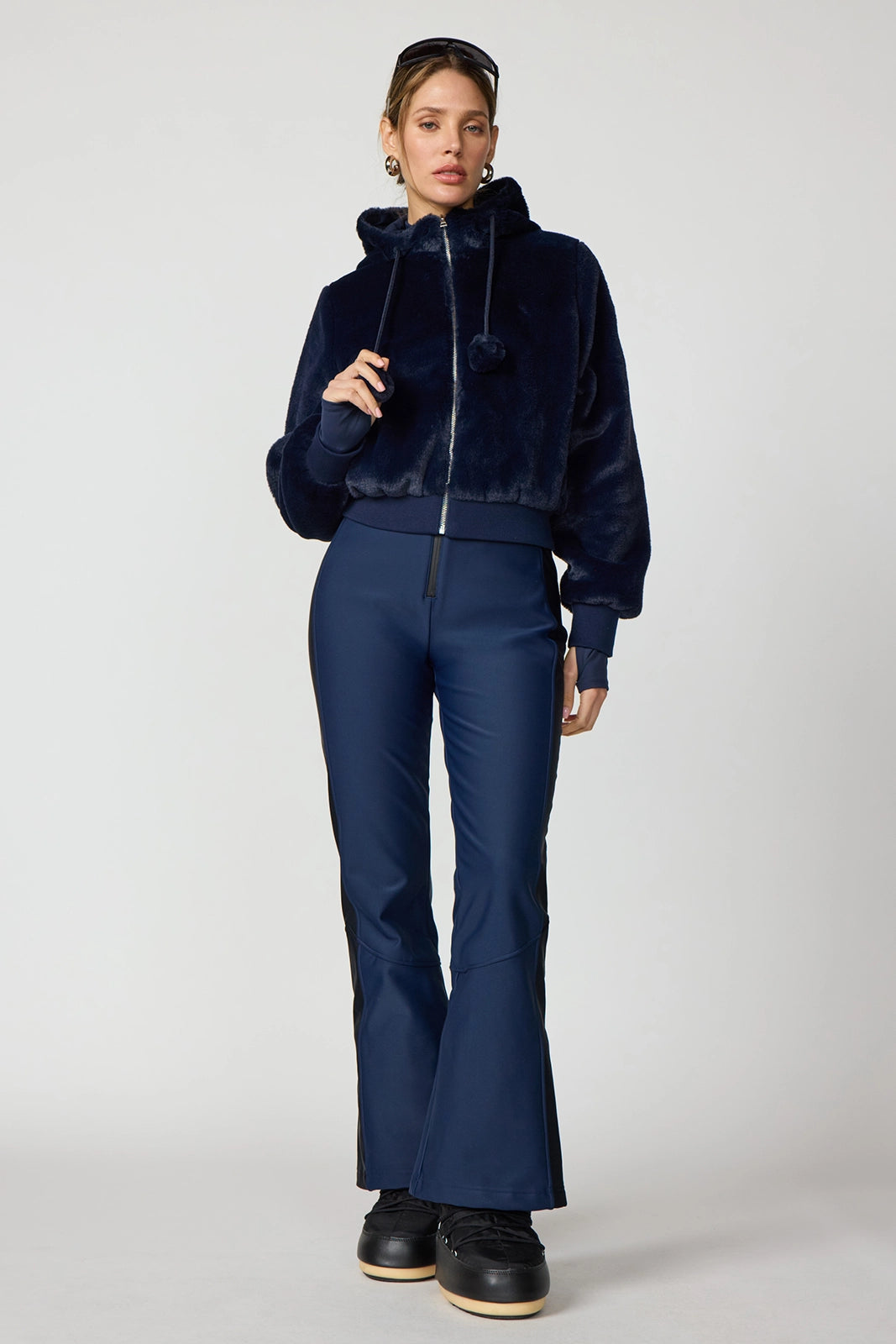 Plush Bomber Jacket - Navy Blazer