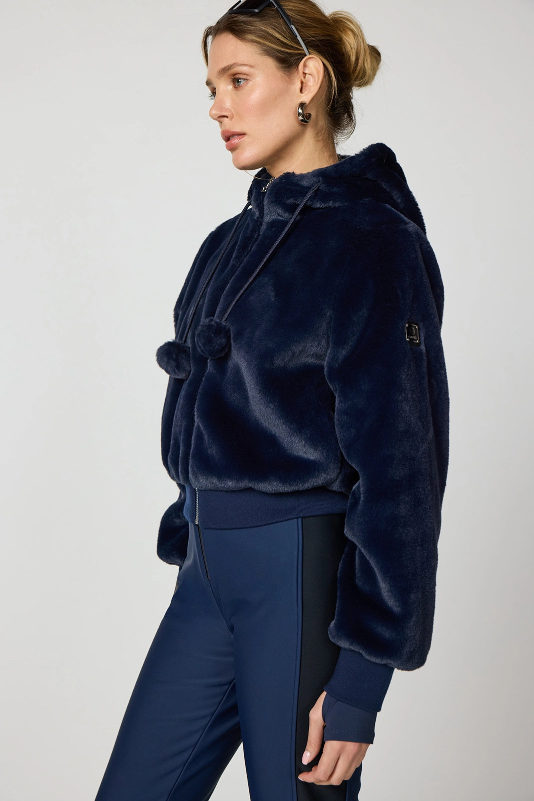 Plush Bomber Jacket - Navy Blazer
