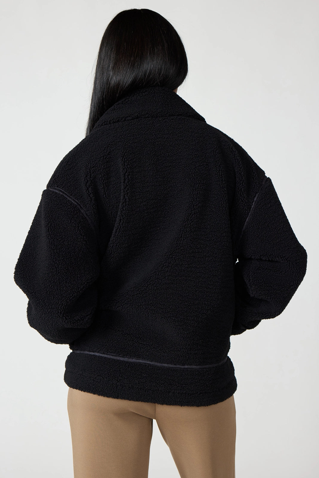 Sherpa Biker Jacket - Black