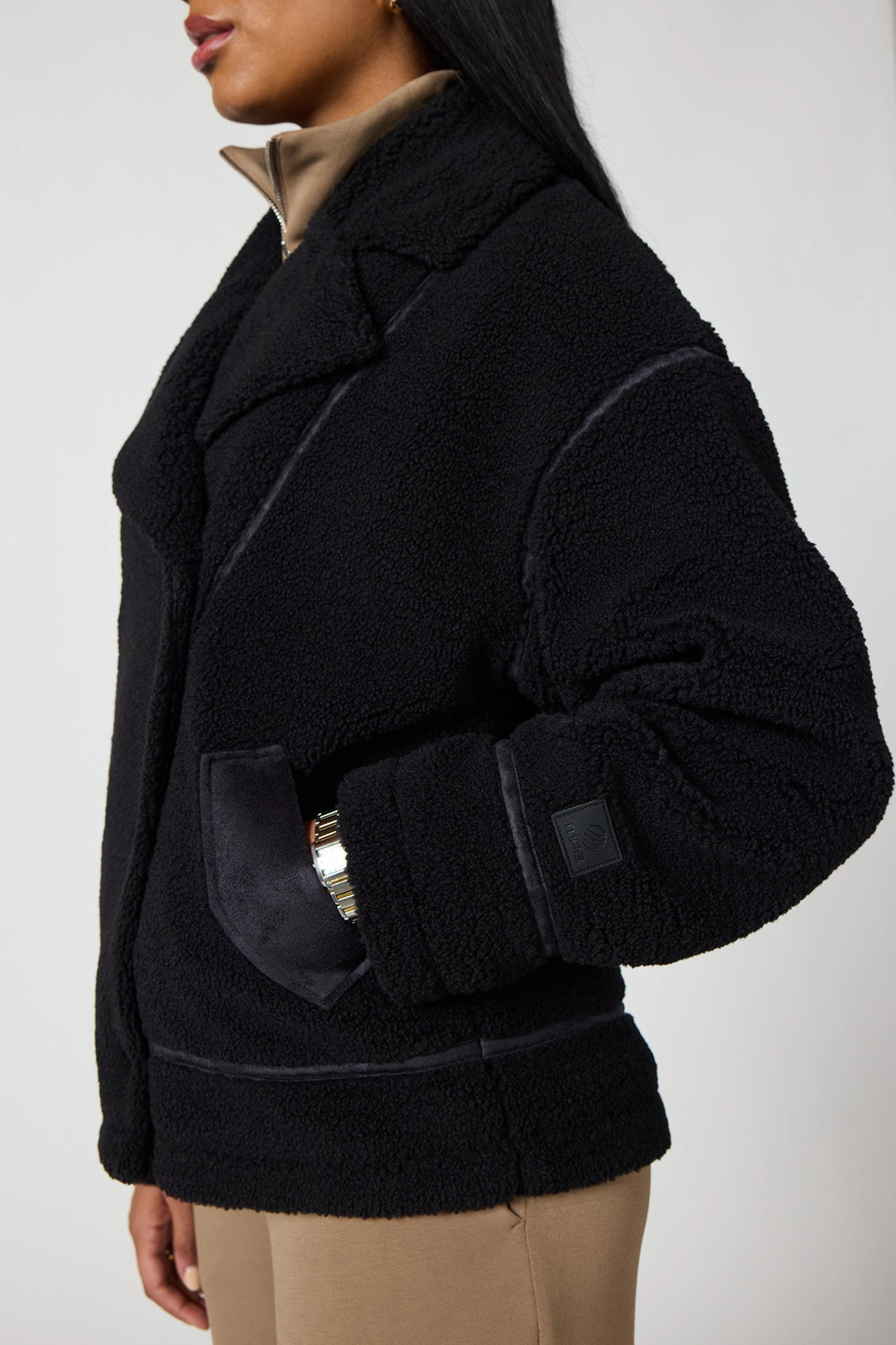 Sherpa Biker Jacket - Black