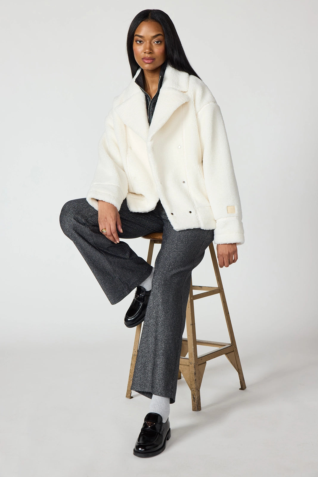 Sherpa Biker Jacket - Vanilla