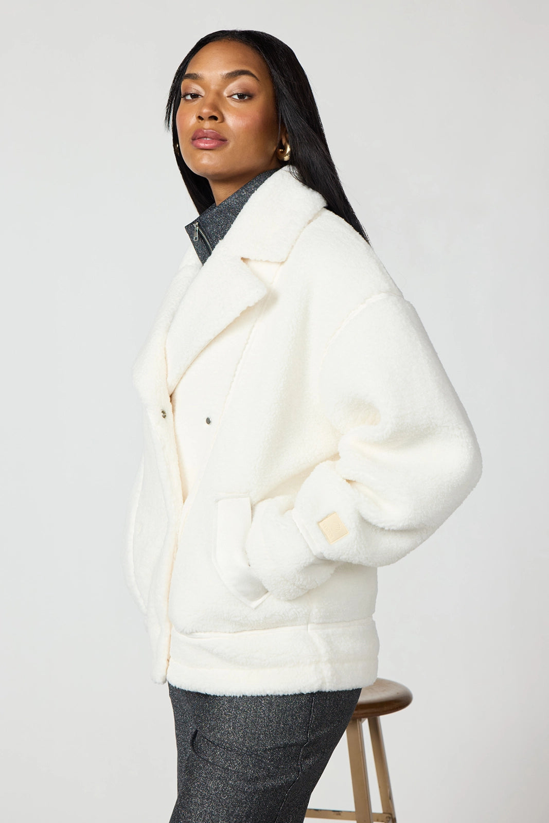 Sherpa Biker Jacket - Vanilla