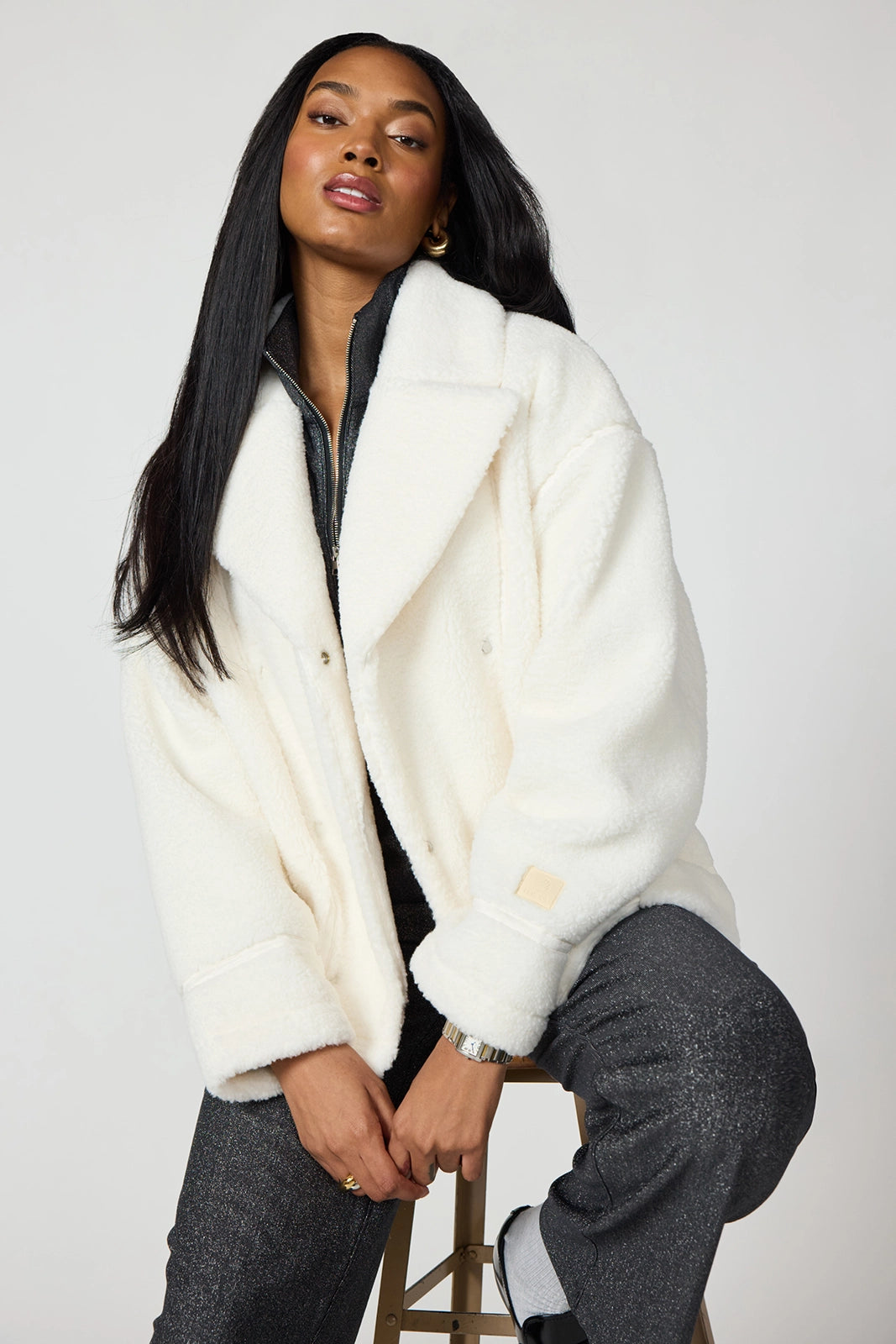 Sherpa Biker Jacket - Vanilla