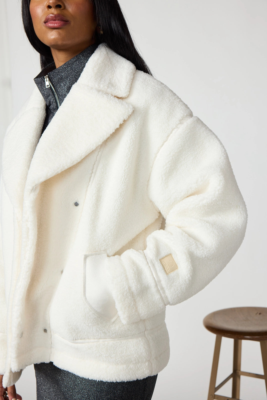Sherpa Biker Jacket - Vanilla