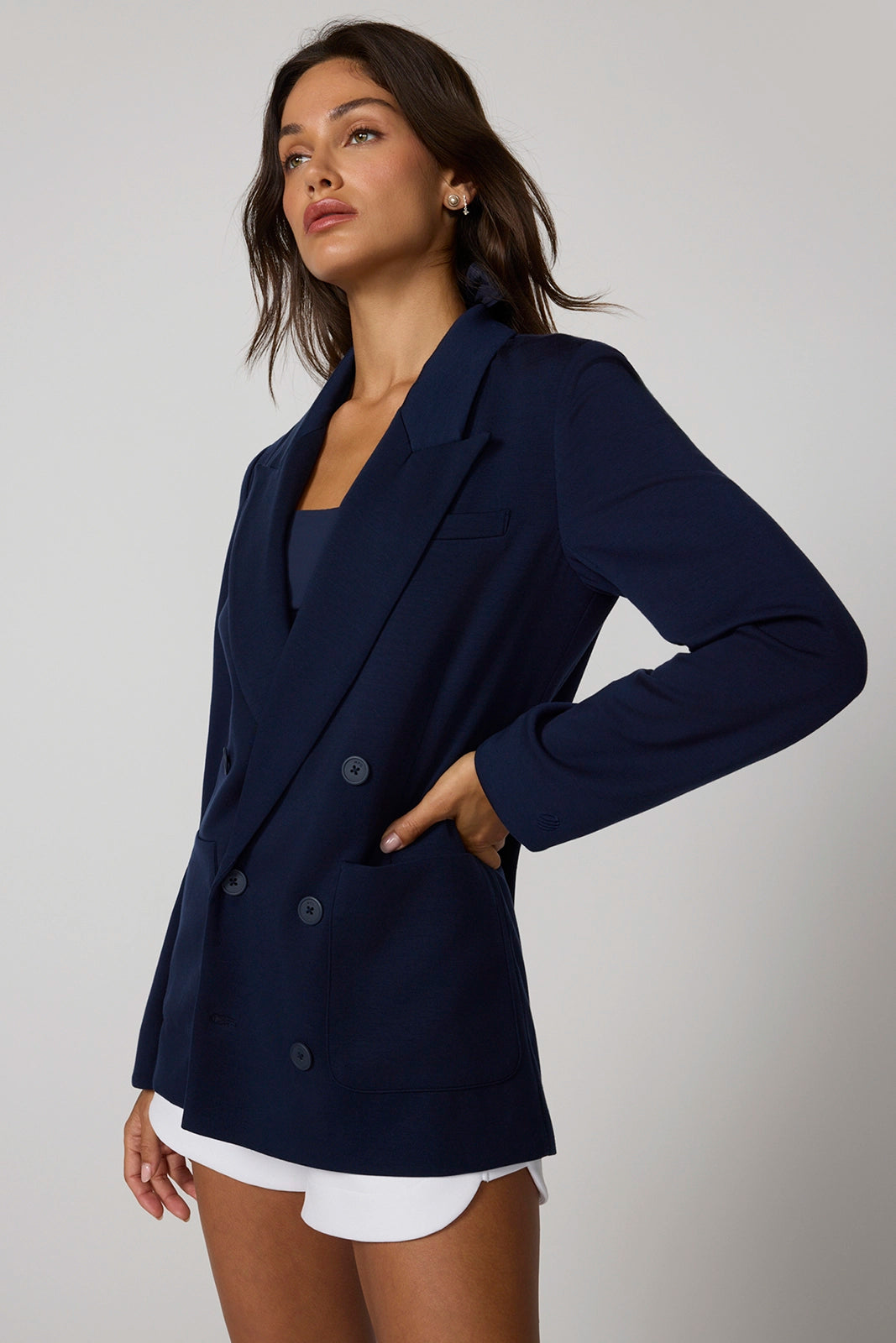 Performance Double Breasted Blazer - Navy Blazer