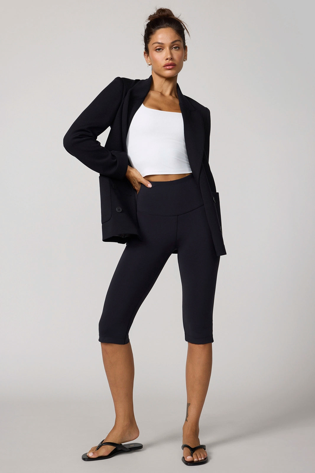 Performance Double Breasted Blazer - Black