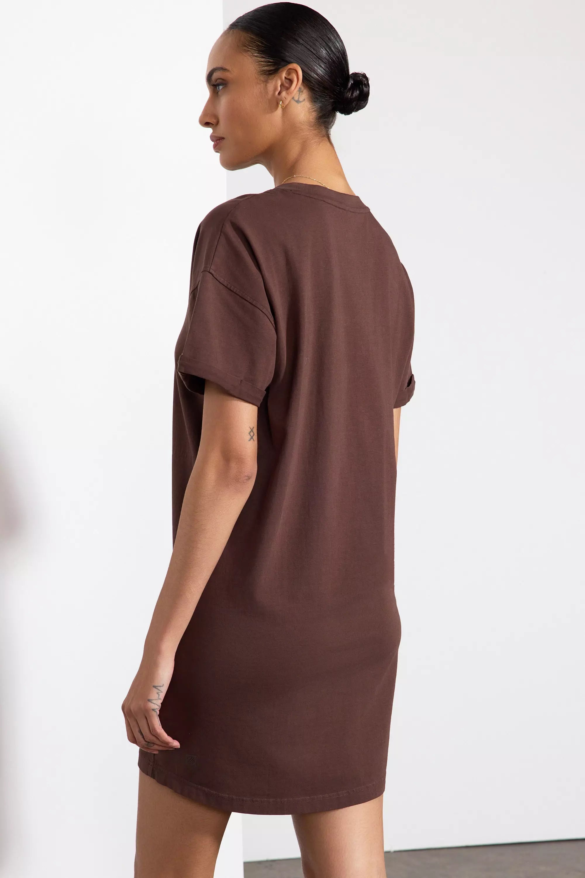 Calm T-Shirt Dress - Chocolate Brown