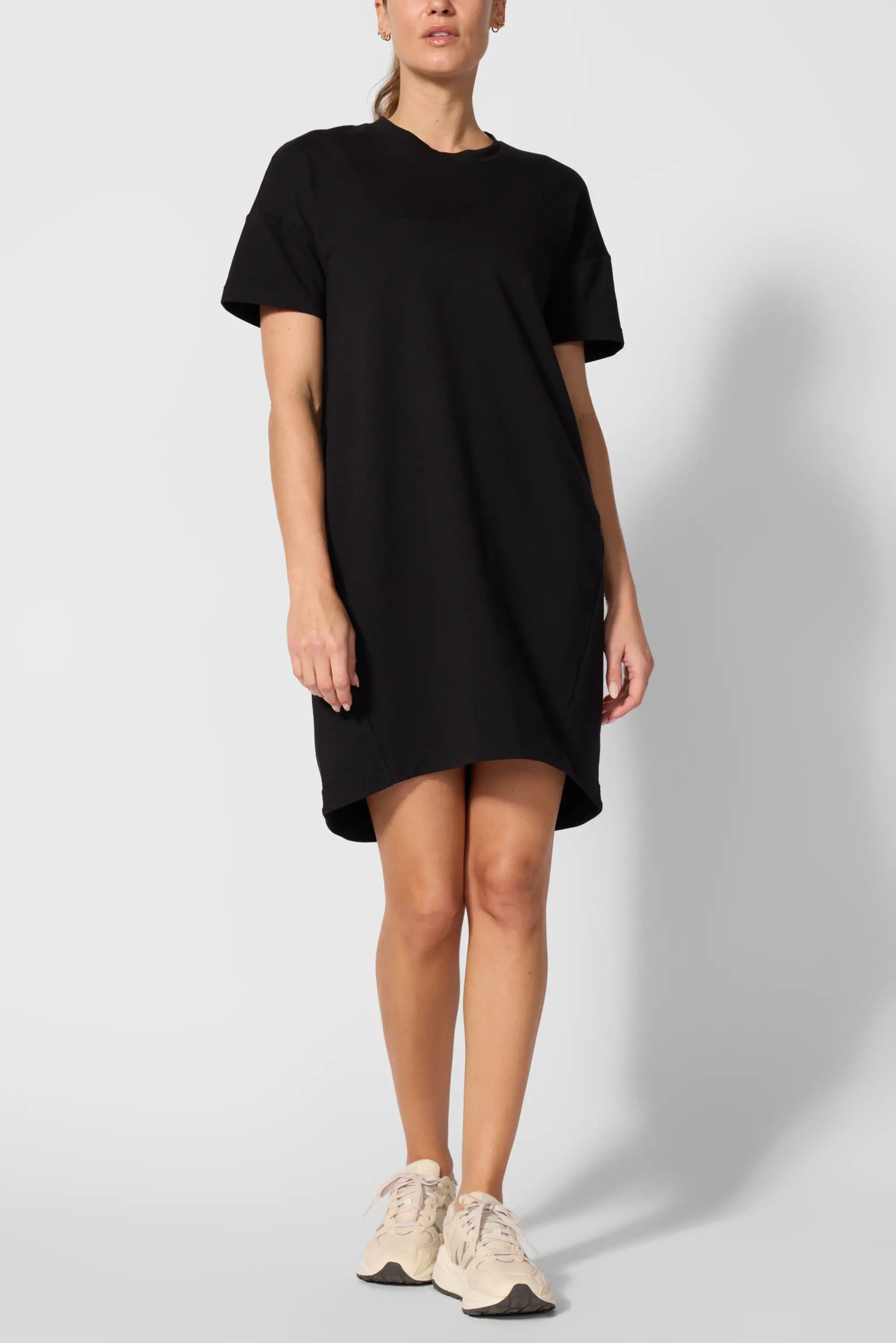 Luxe Terry T-Shirt Dress - Black