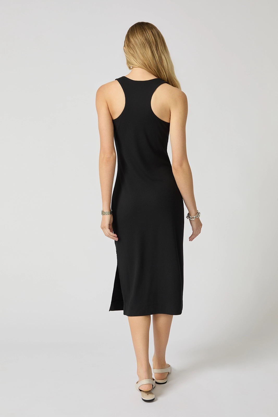 Symphony Ribbed Racer Back Dress - Black