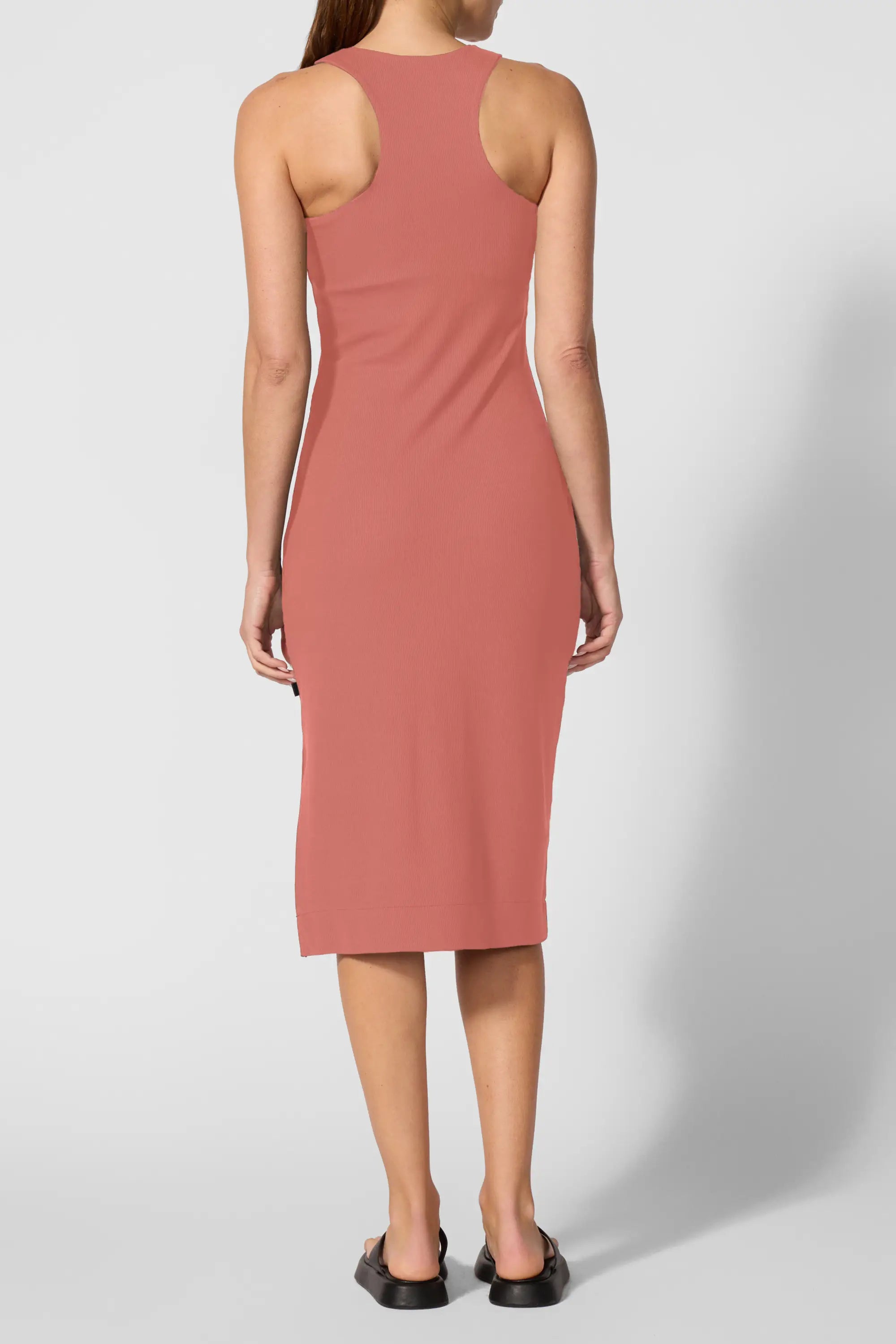 Symphony Ribbed Racer Back Dress - Cedar Wood