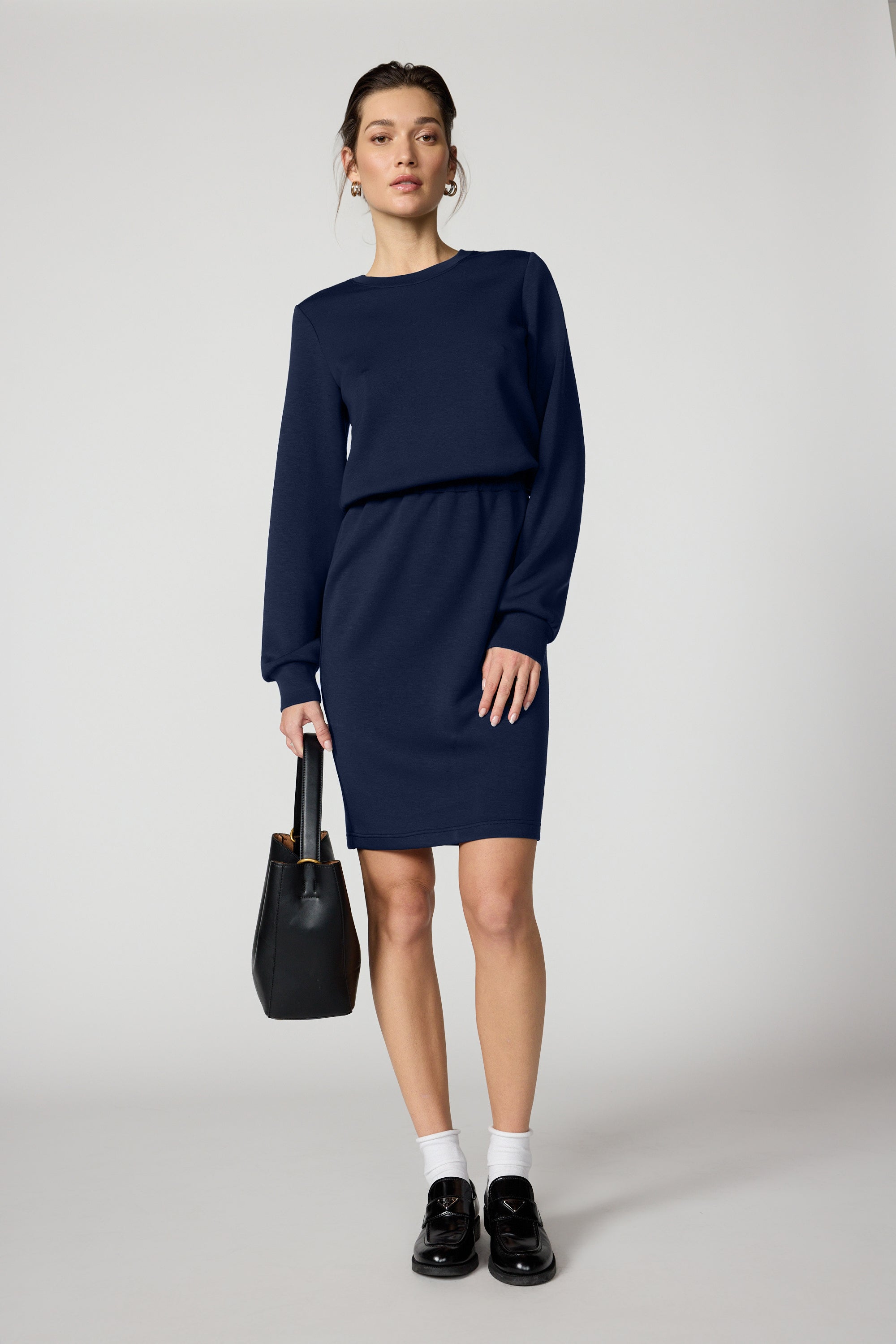 Dreamweave Long Sleeve Dress - Navy Blazer