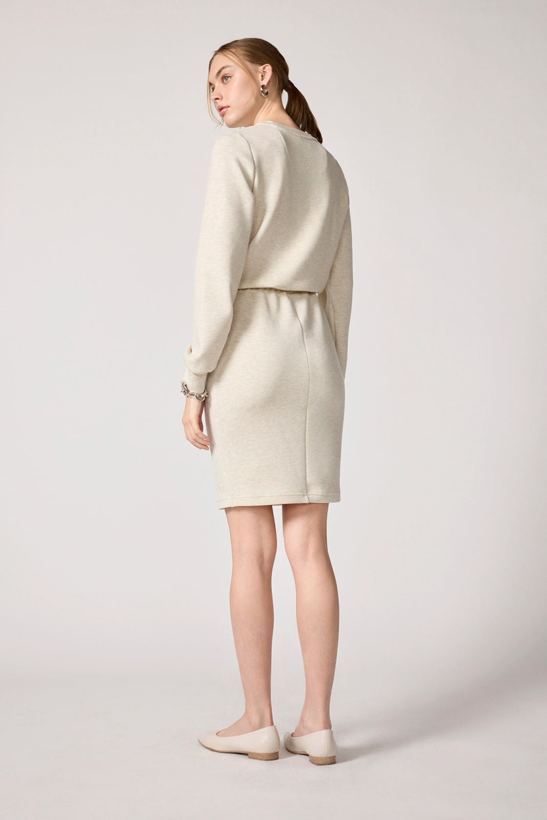 Dreamweave™ Long Sleeve Dress - Htr Brown Rice