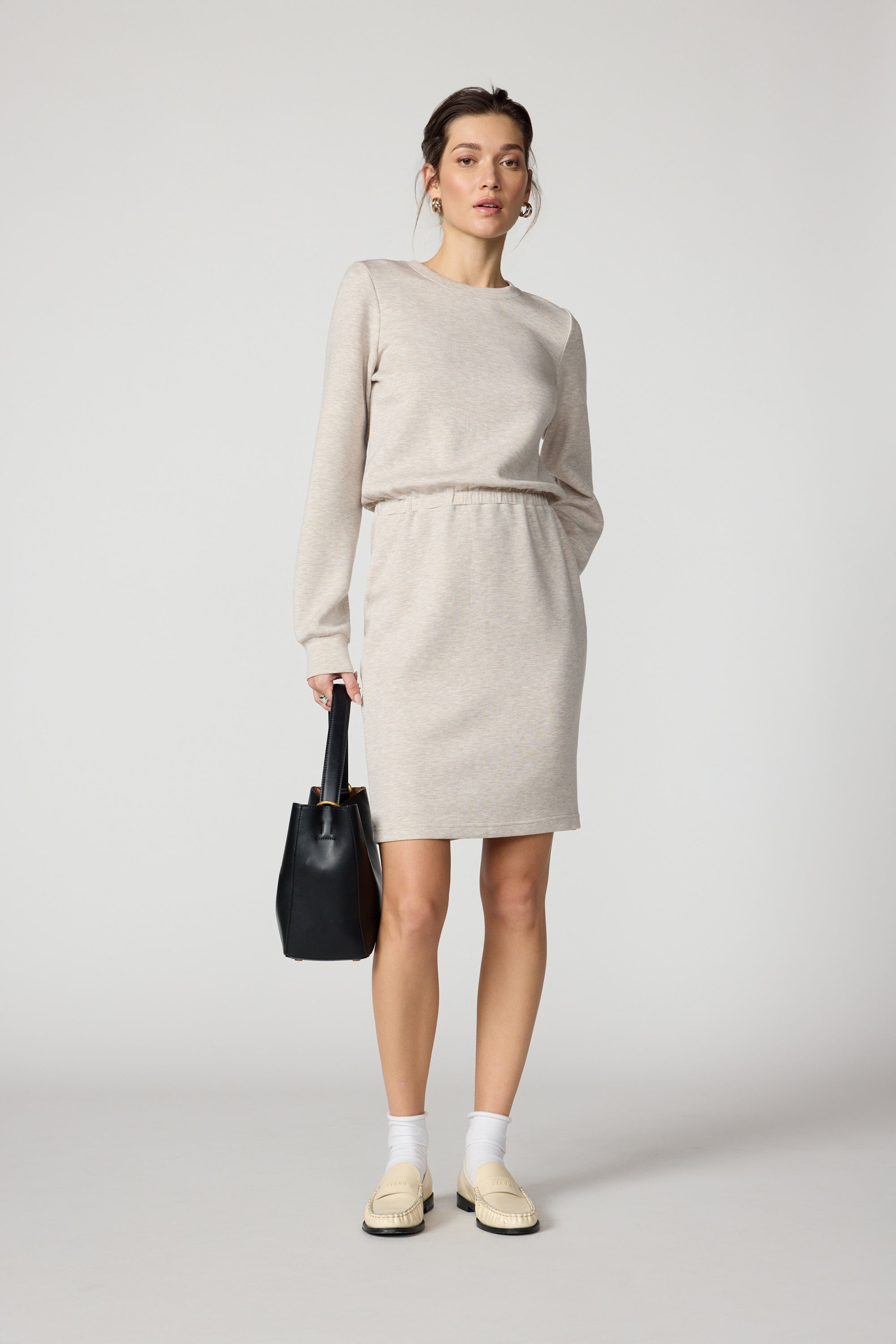 Dreamweave Long Sleeve Dress - Htr Island Fossil