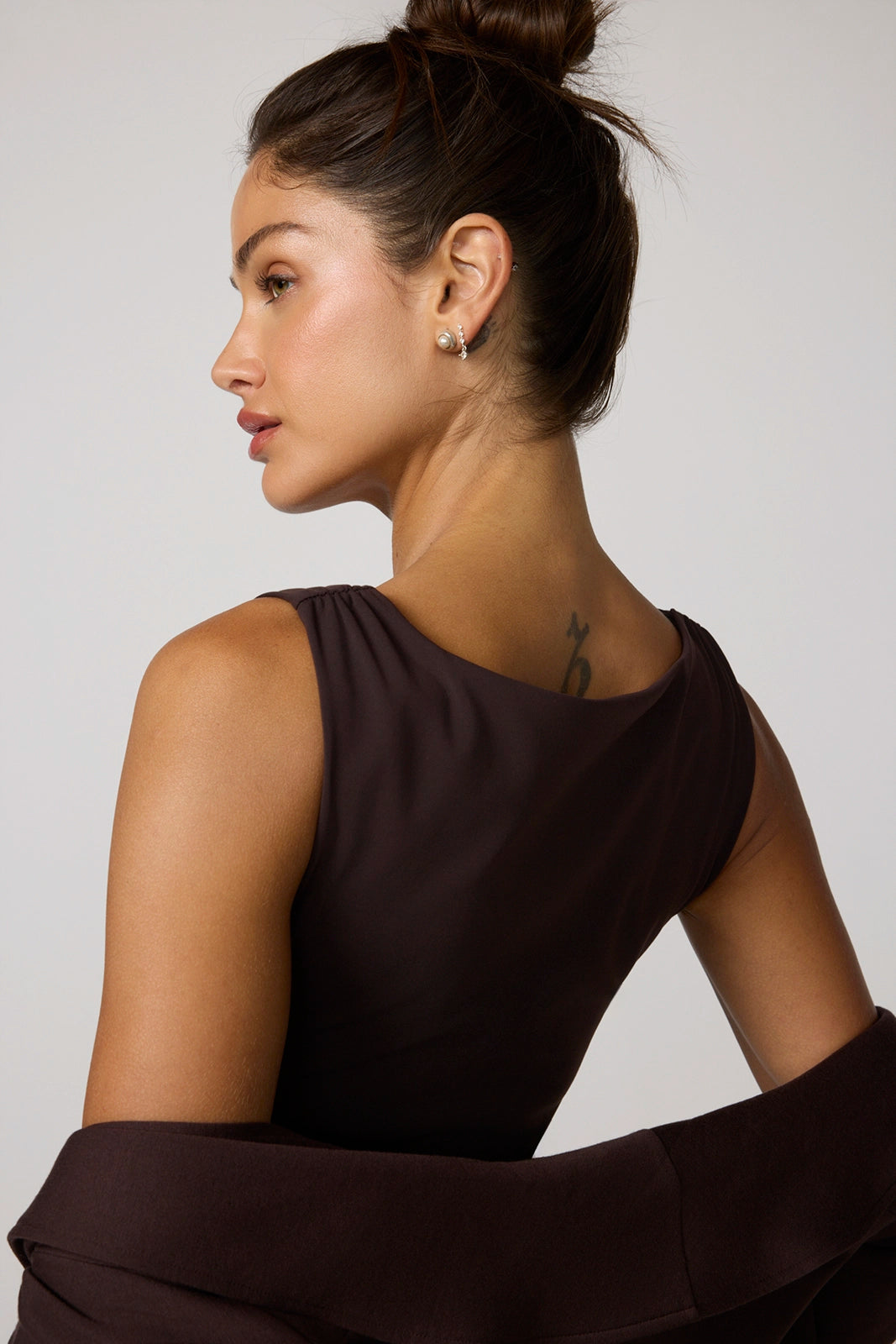 Sculpt Ruched Mini Dress - Java