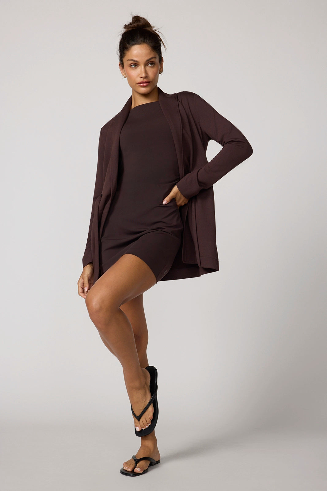 Sculpt Ruched Mini Dress - Java