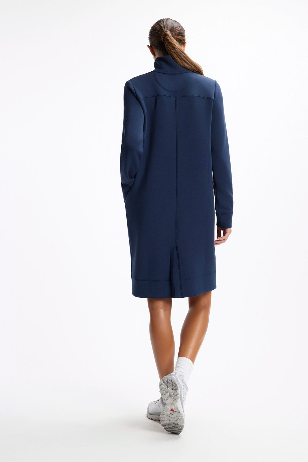 Dreamweave™ Long Sleeve Mock Neck Dress - Navy Blazer