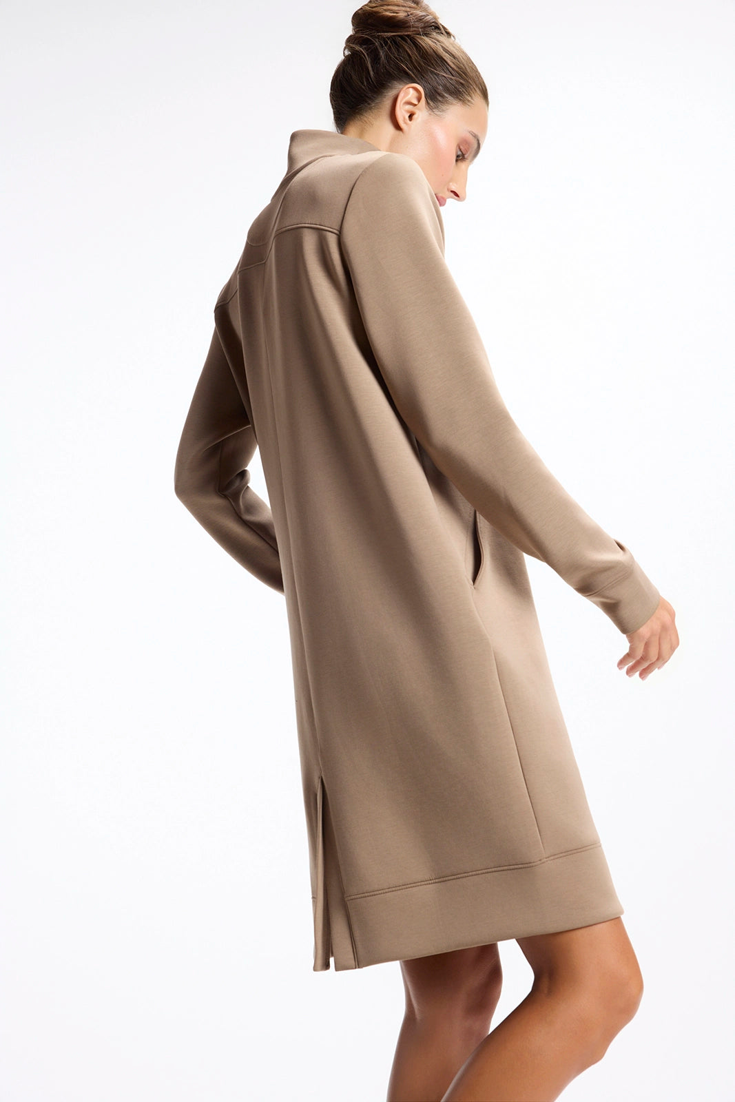 Dreamweave™ Long Sleeve Mock Neck Dress - Caribou