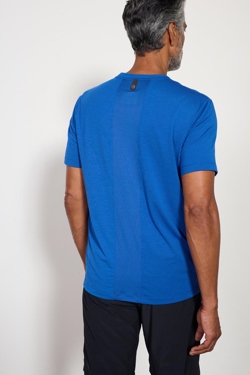 Dynamic Recycled Polyester Mesh Panel Crew Neck Tee
