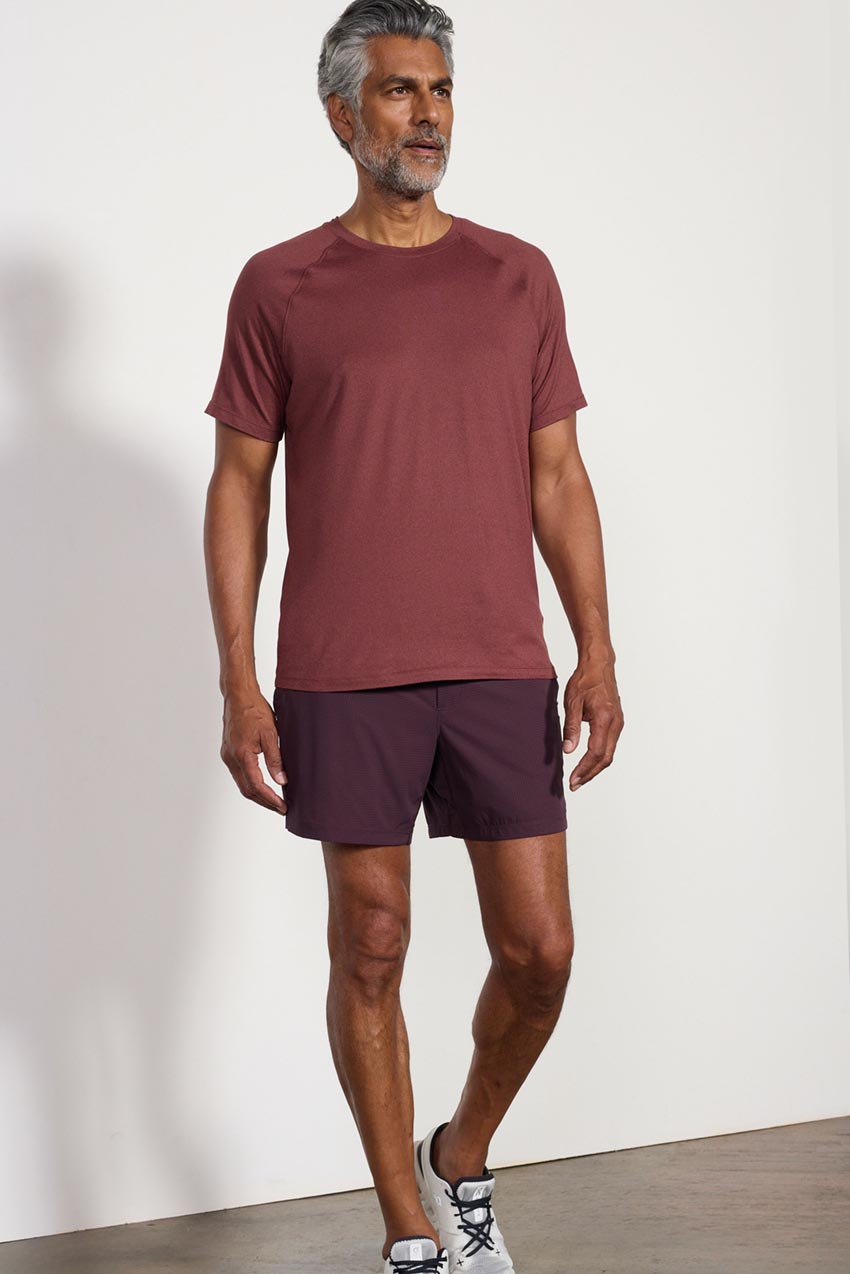 Pace Raglan Tech Tee - Htr Coffee
