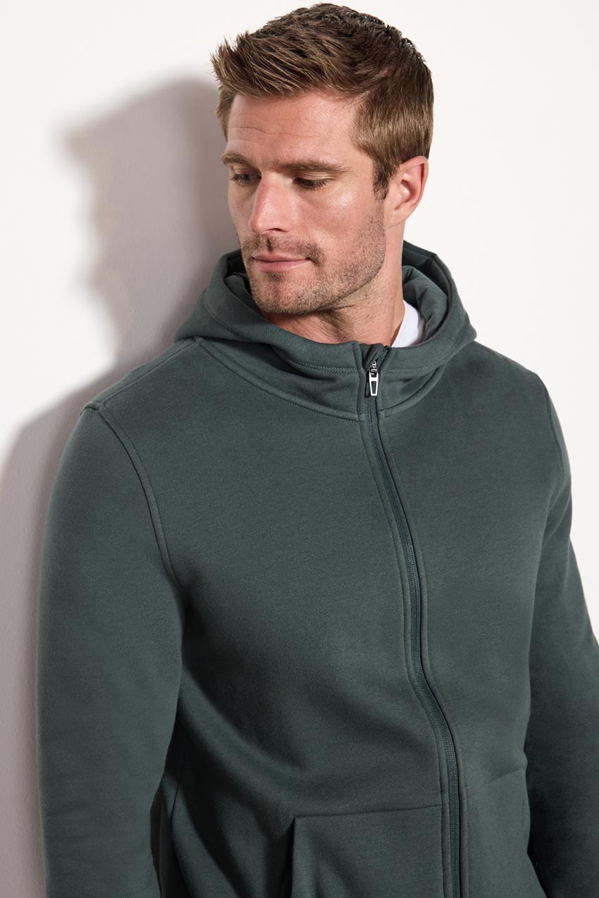 Dark green best sale zip up hoodie