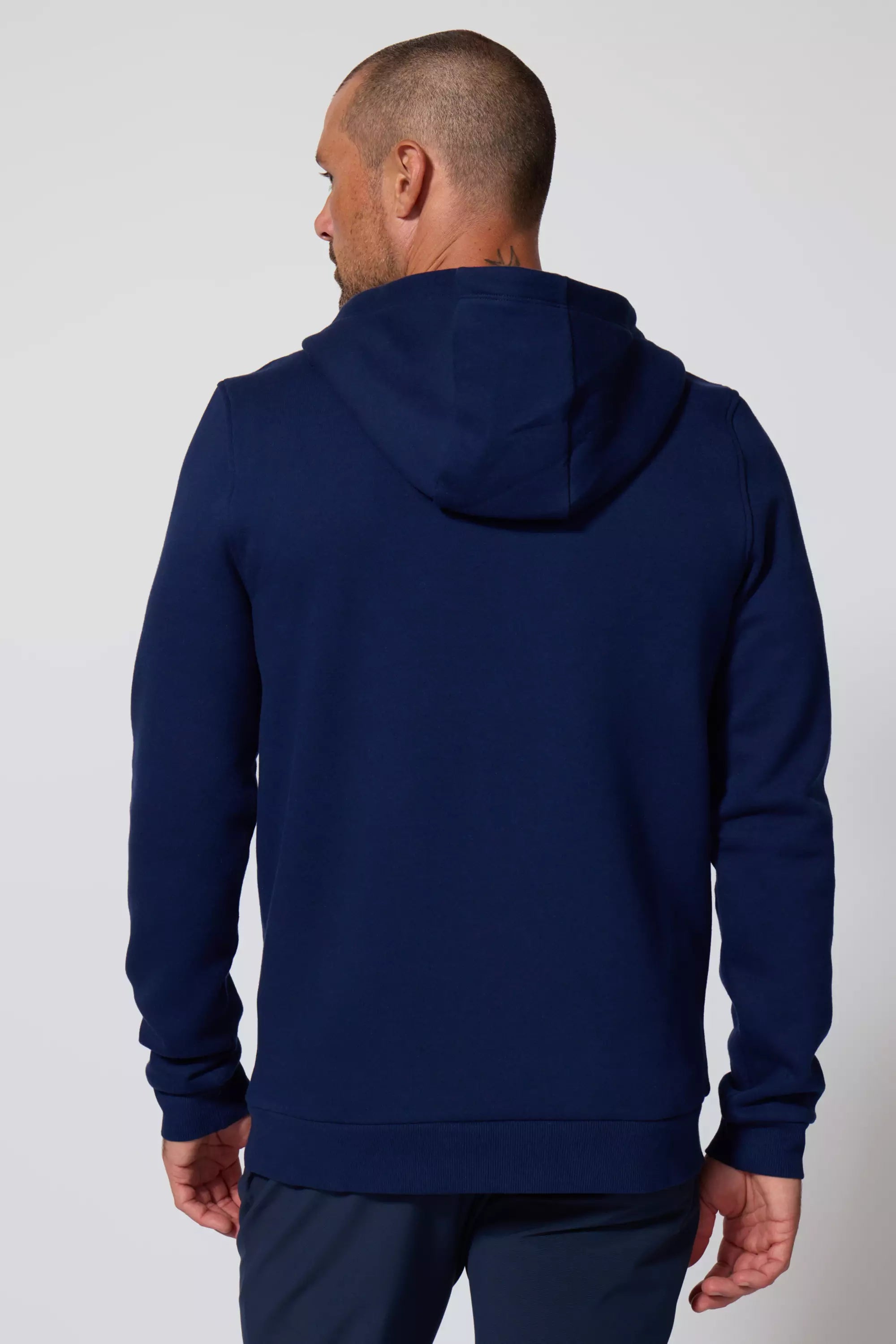 Comfort Men's Fleece Zip-Up Hoodie - Navy