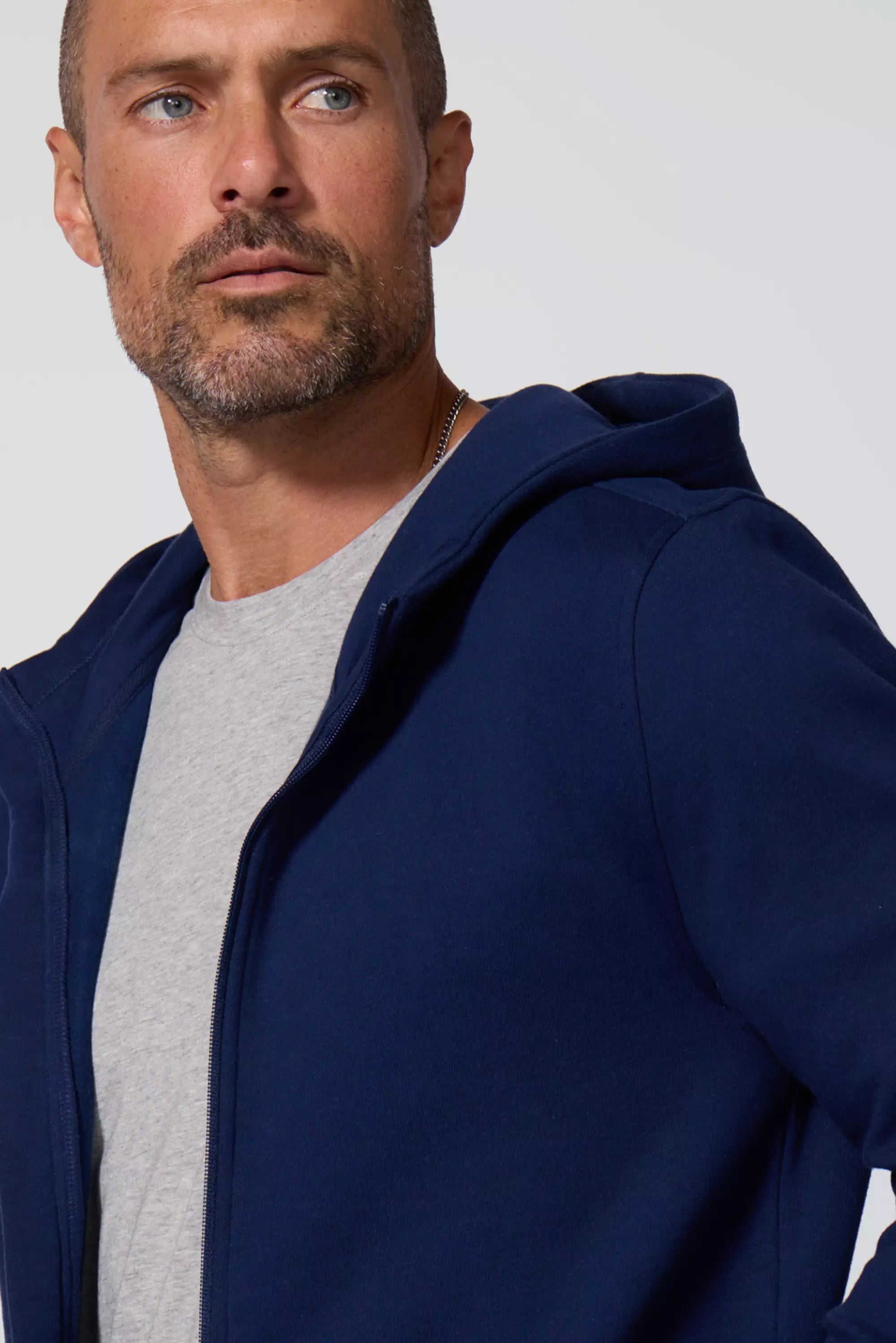 Menuxefleece Zip -Up Hoodie - Navy