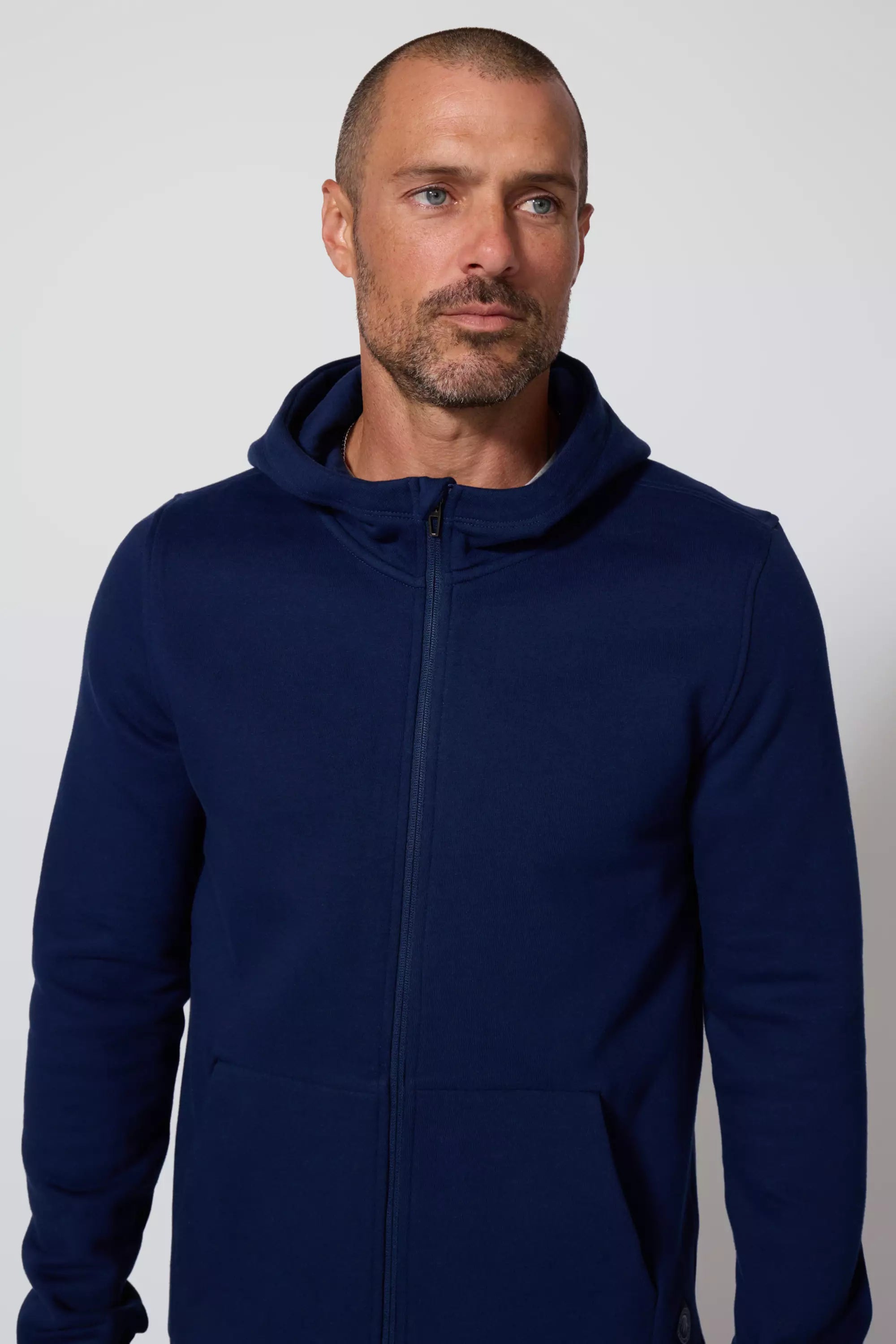 Menuxefleece Zip -Up Hoodie - Navy